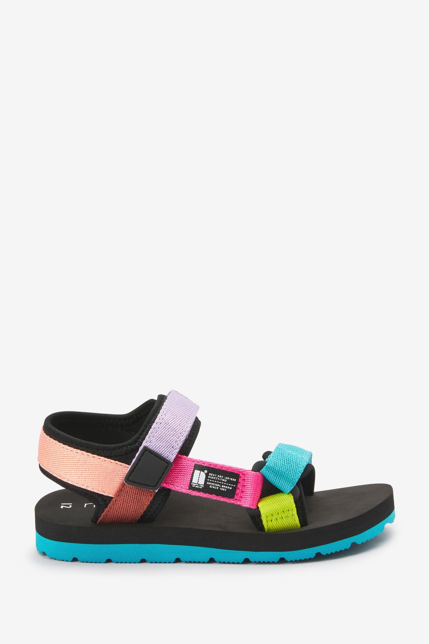 Black/Rainbow Colourblock Trekker Sandals