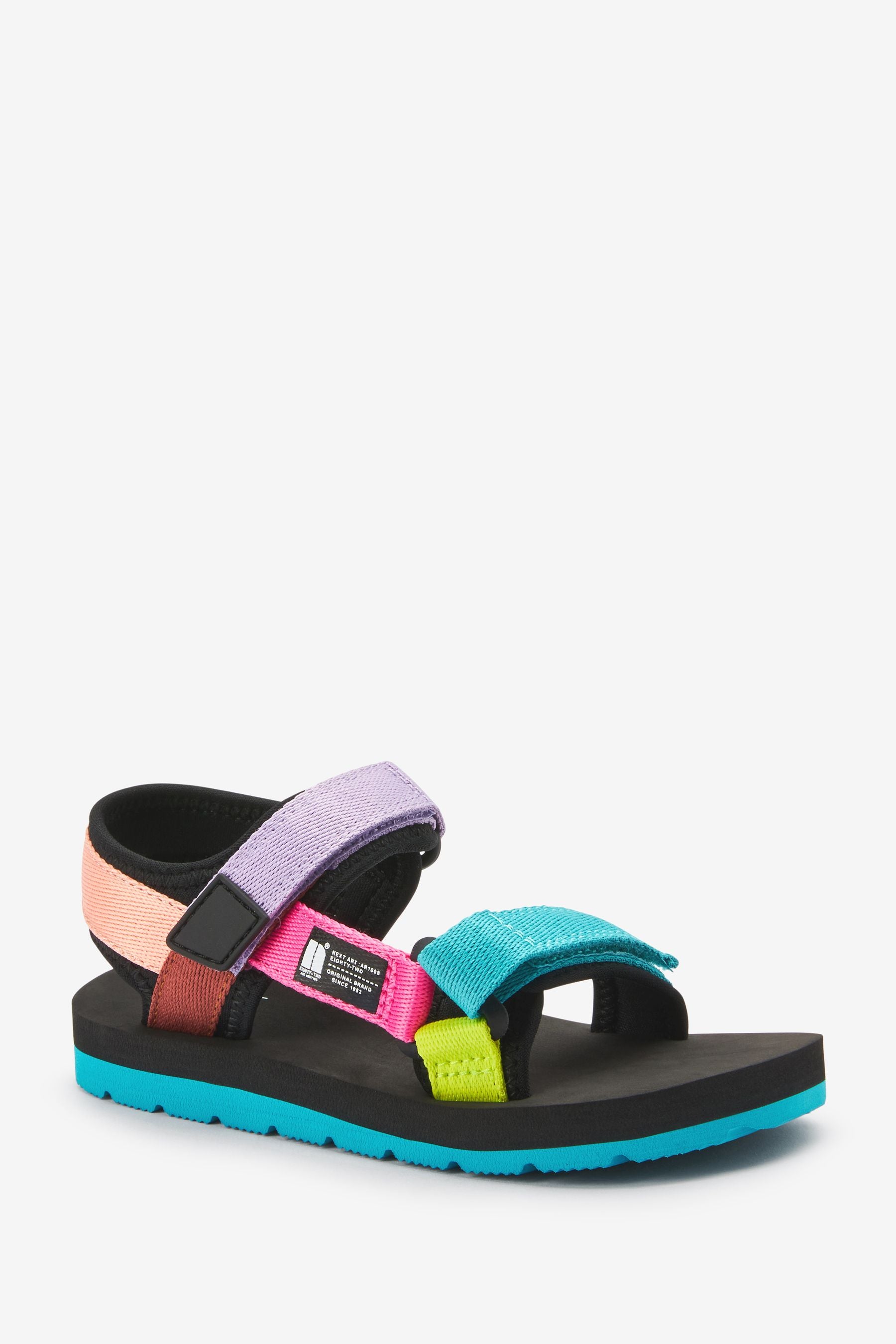 Black/Rainbow Colourblock Trekker Sandals