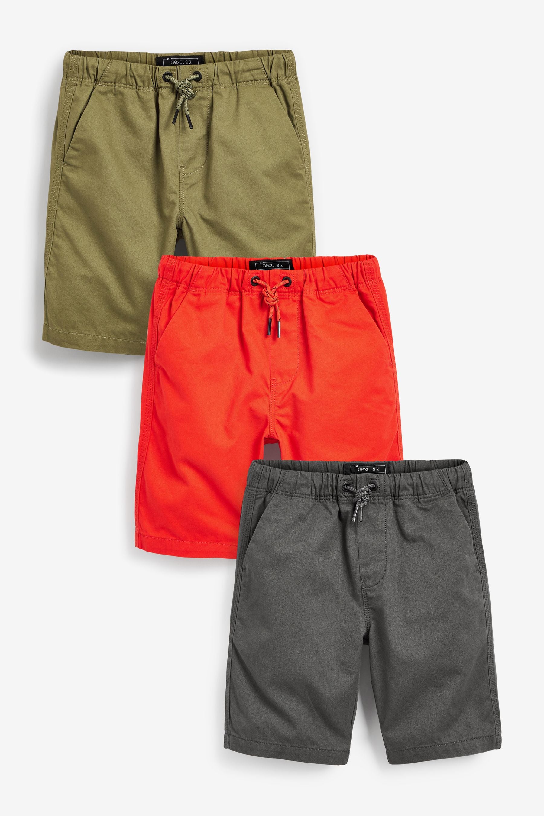 Orange/Black 3 Pack Pull-On Shorts (3-16yrs)