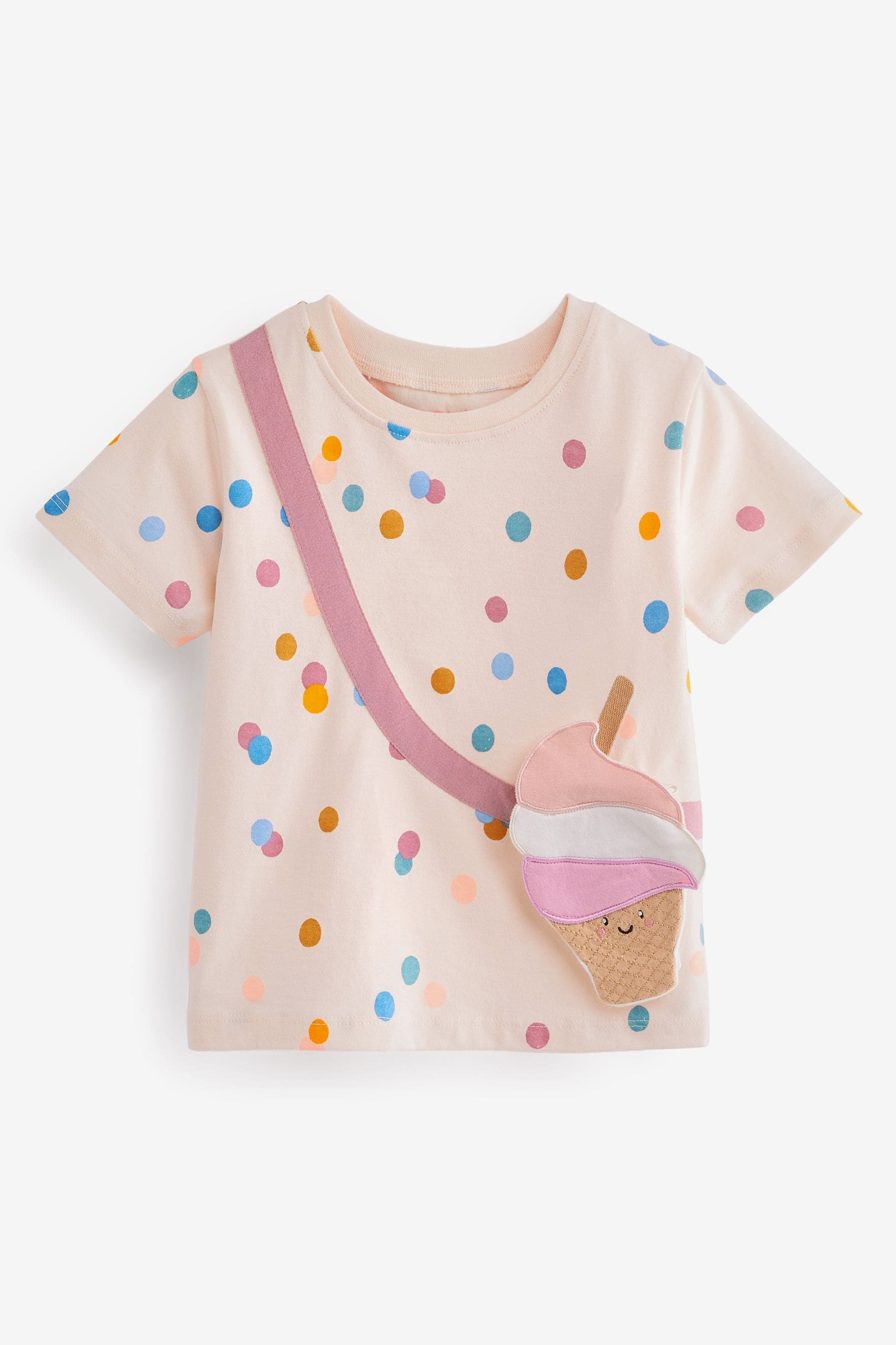 Cream Spot Ice Cream Short Sleeve Bag T-Shirt (3mths-7yrs)