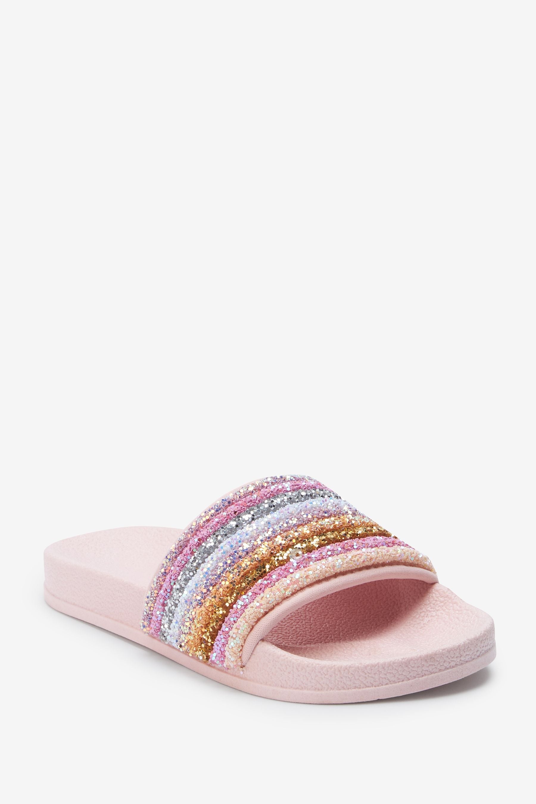 Pink Rainbow Glitter Sliders