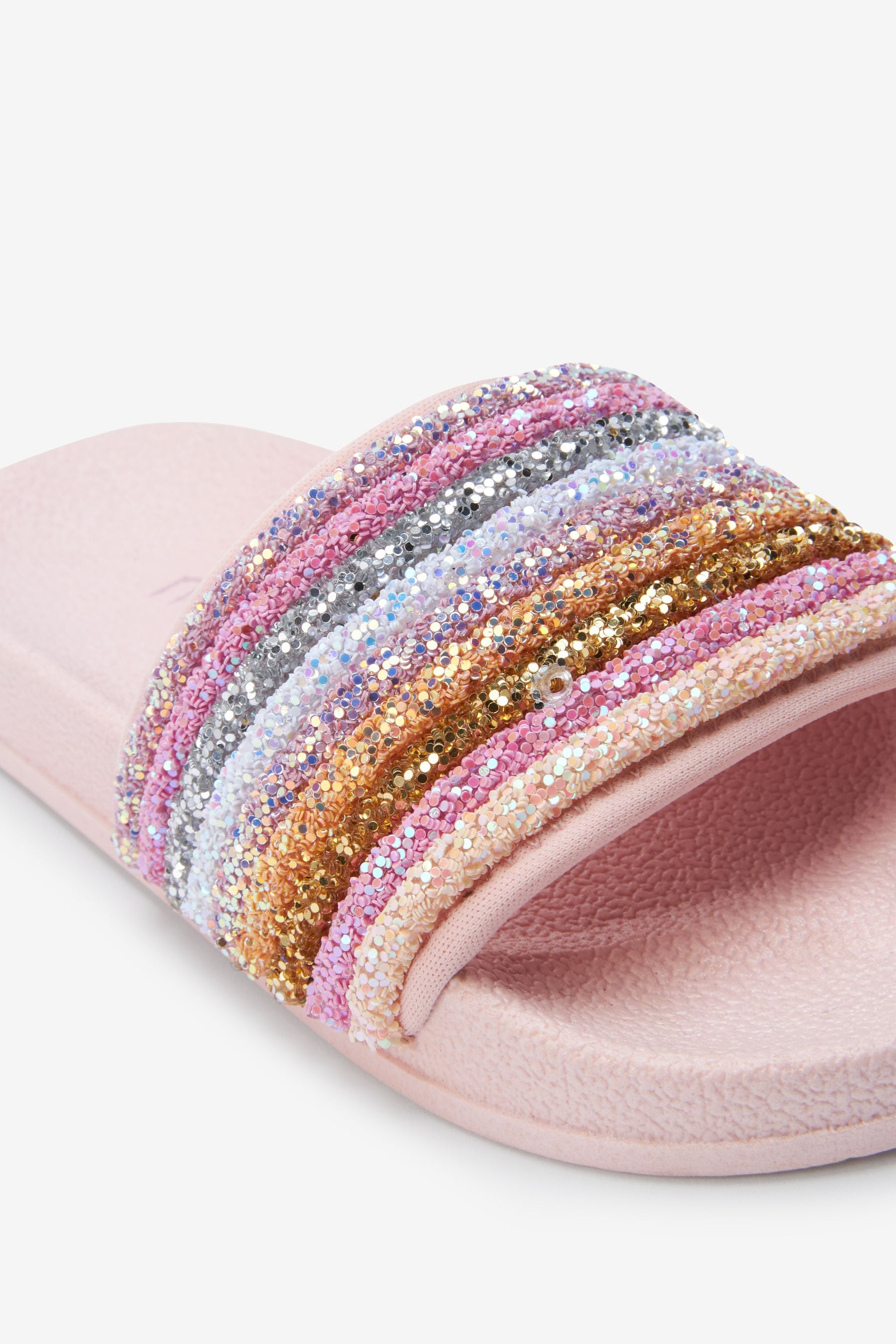 Pink Rainbow Glitter Sliders