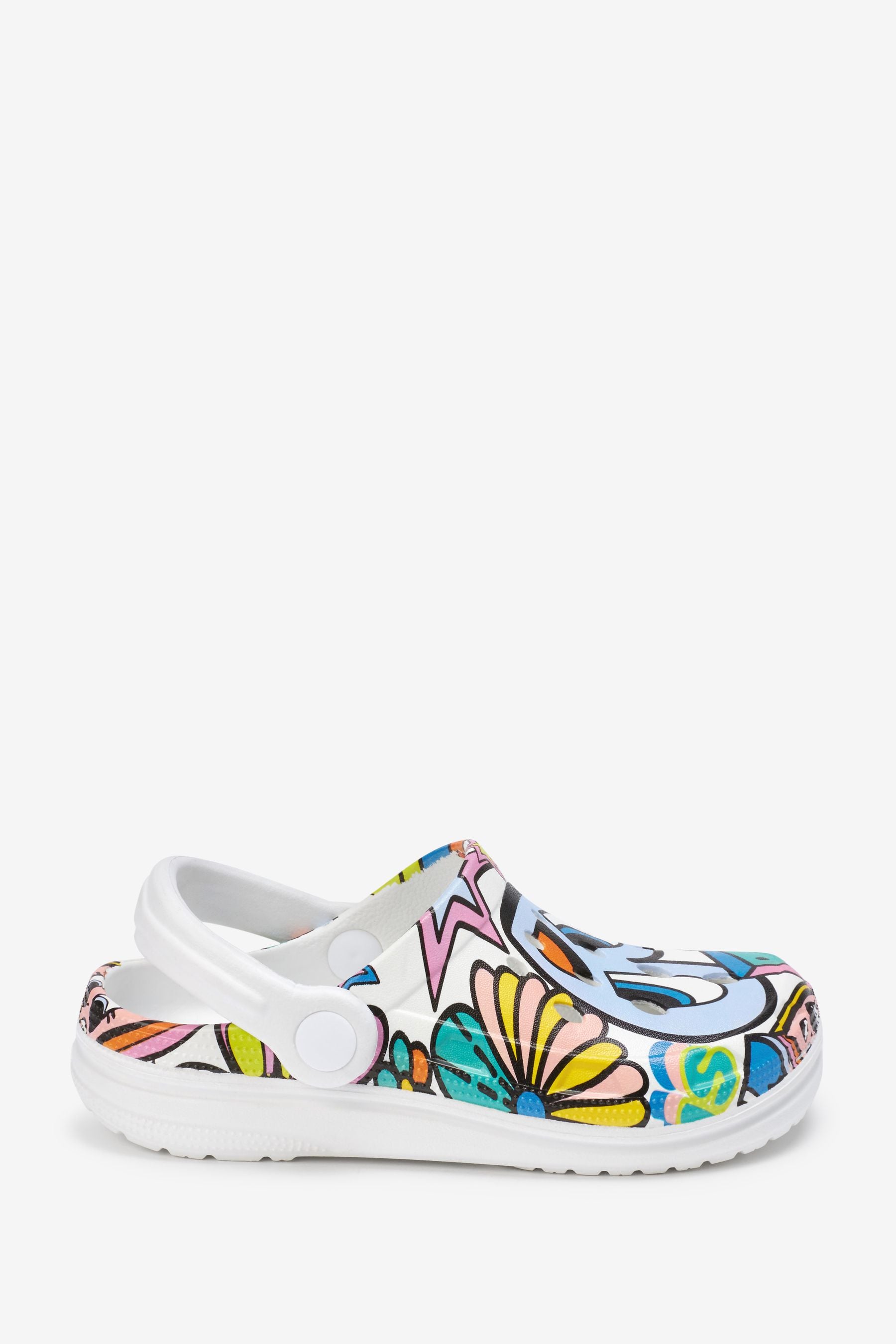 Bright Rainbow Character Print Clogs