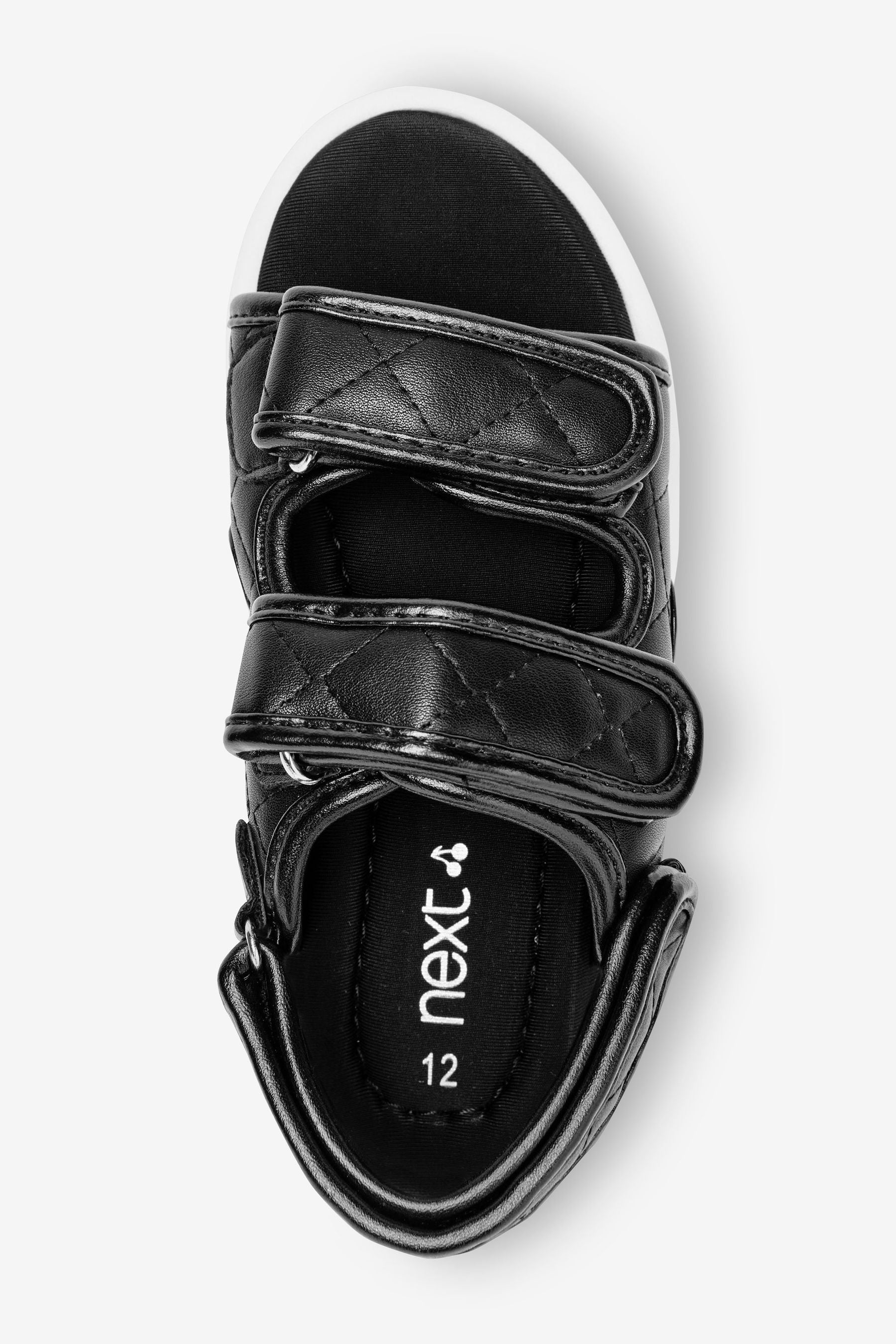 Black Quilted Memory Foam Sporty Sandals