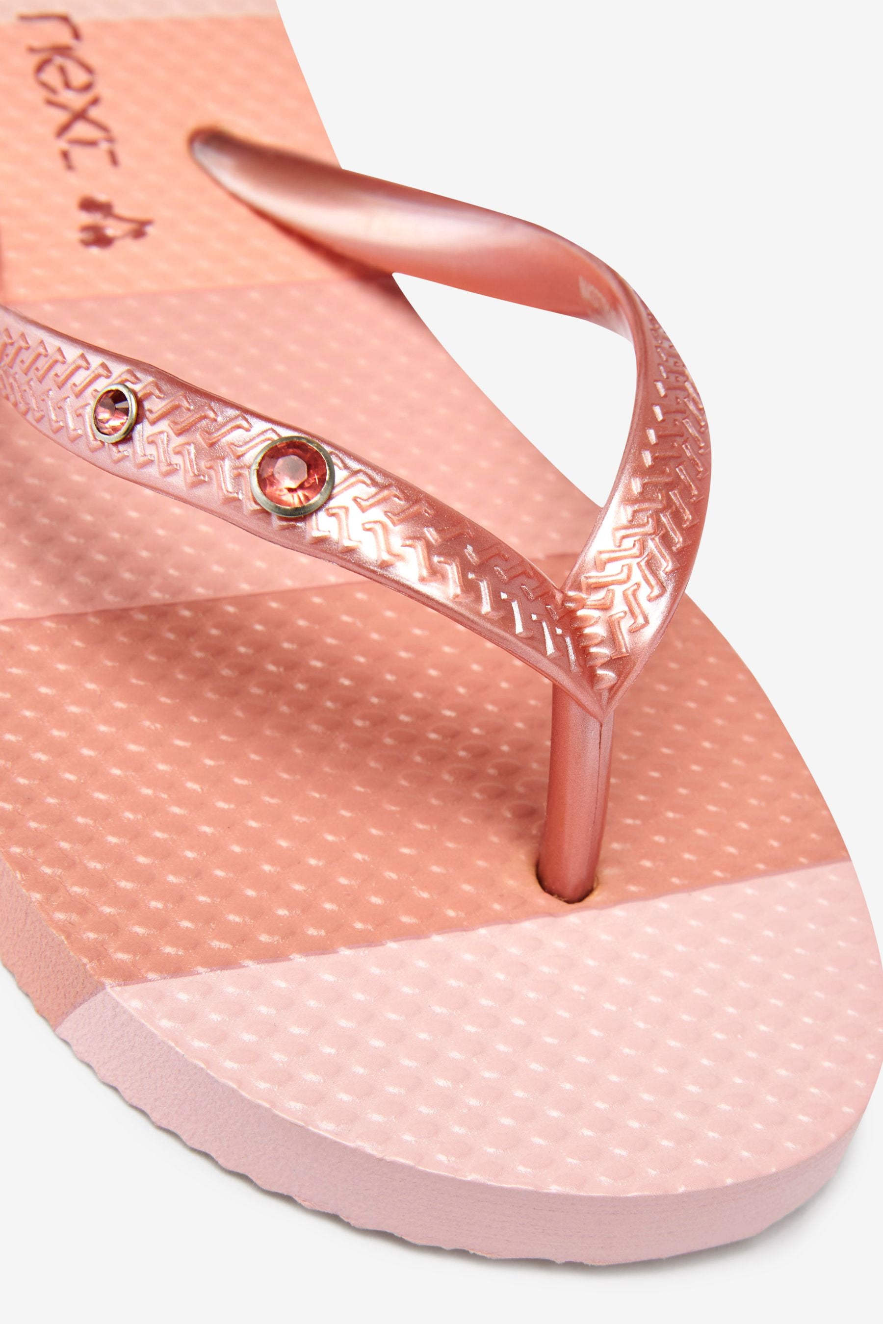 Rose Gold Pink Flip Flops