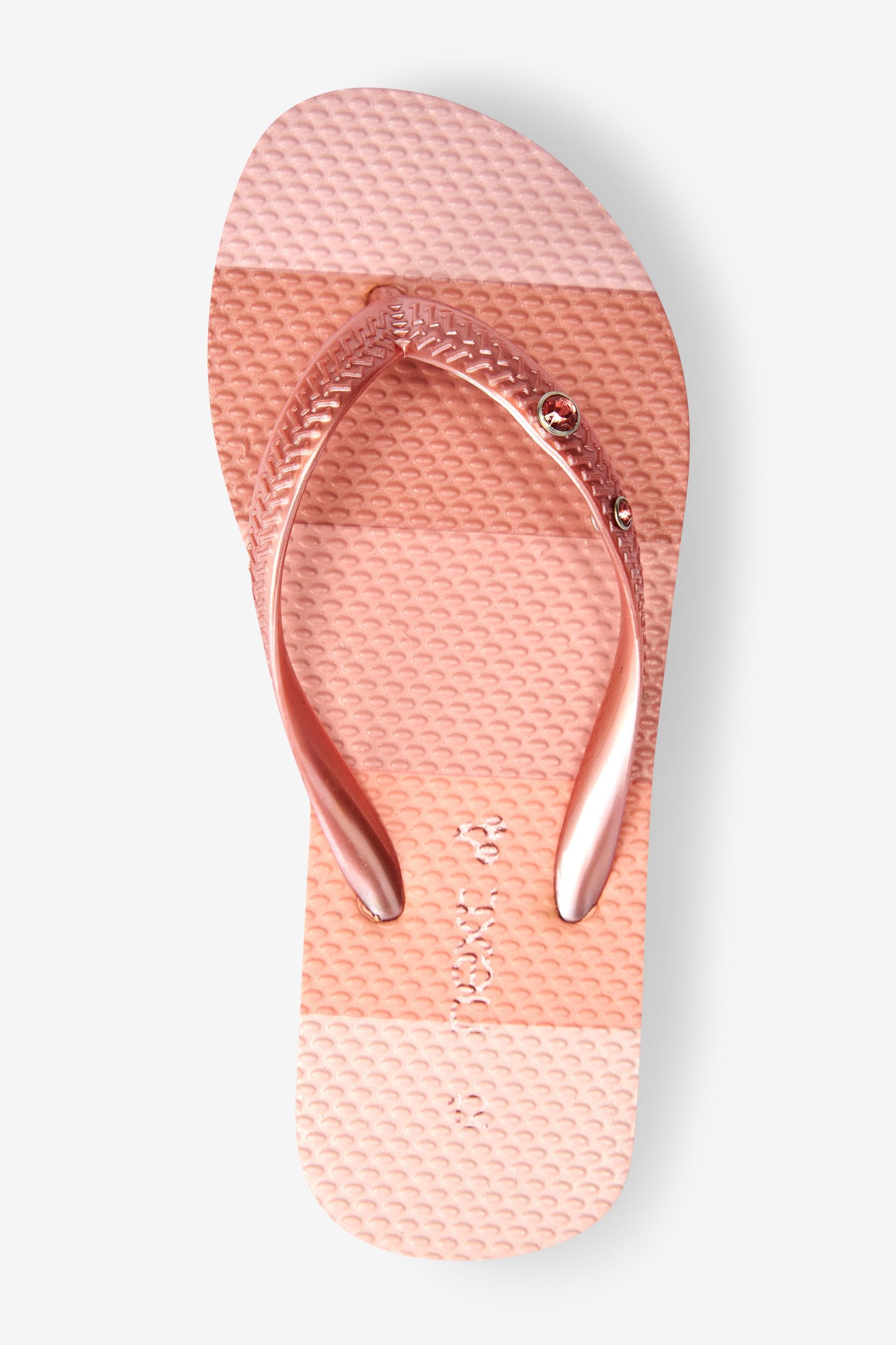 Rose Gold Pink Flip Flops