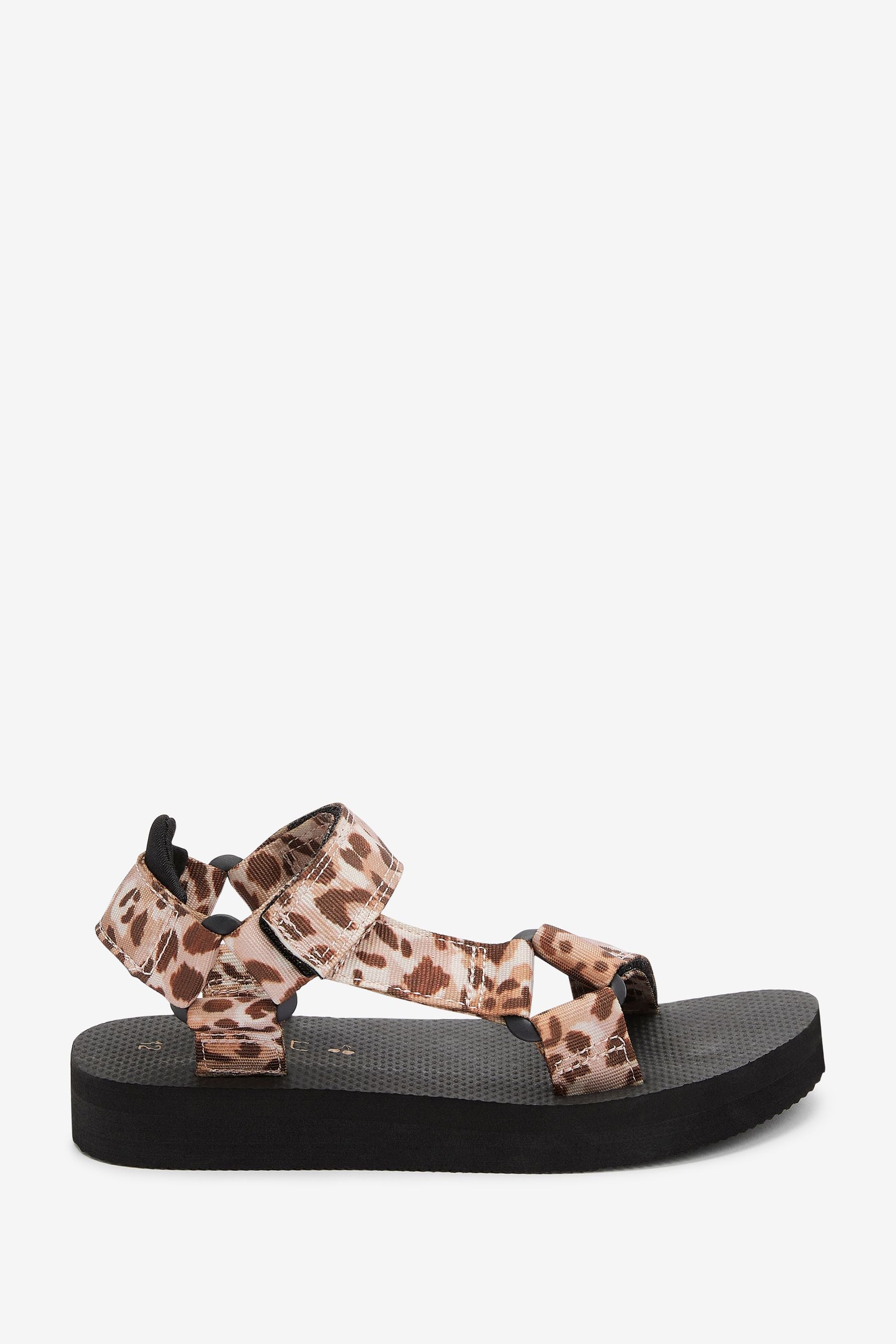 Black Animal Print Trekkers