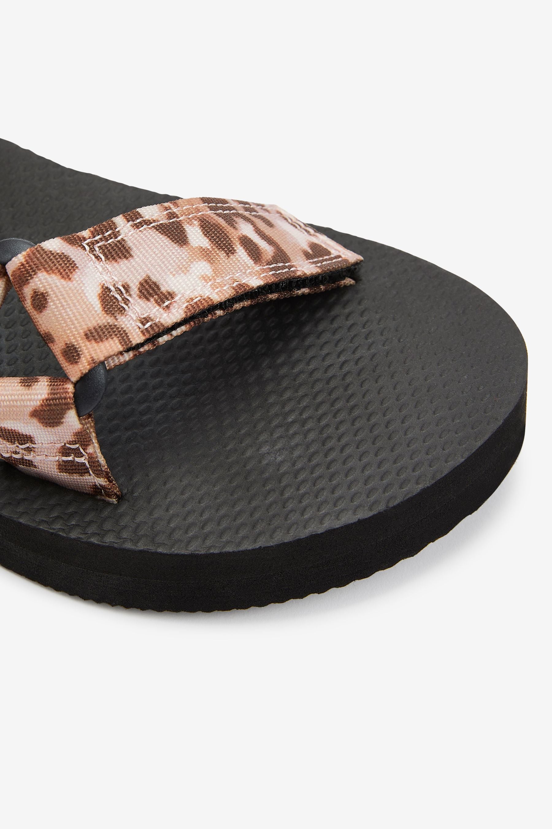 Black Animal Print Trekkers