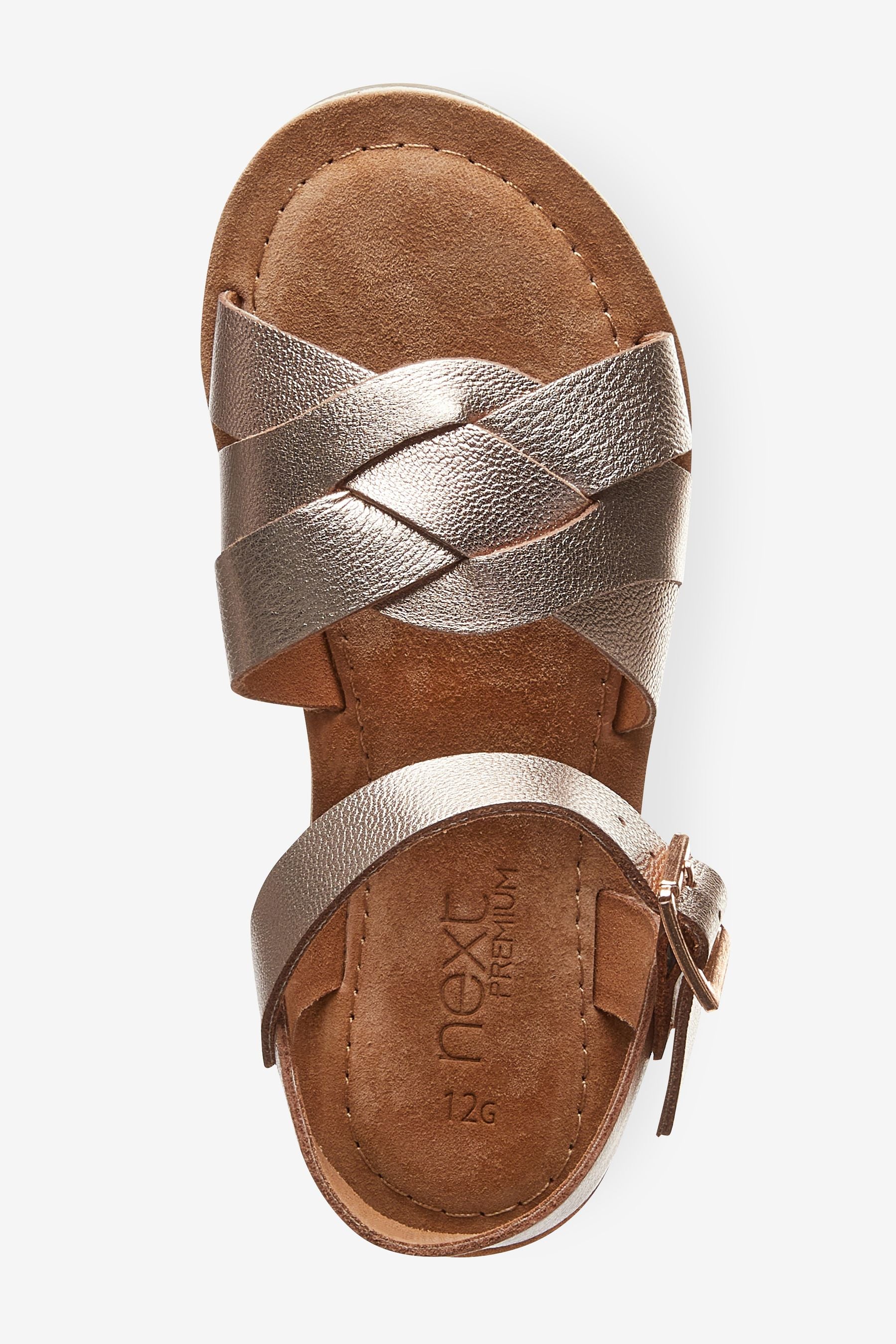 Rose Gold Premium Woven Leather Sandals