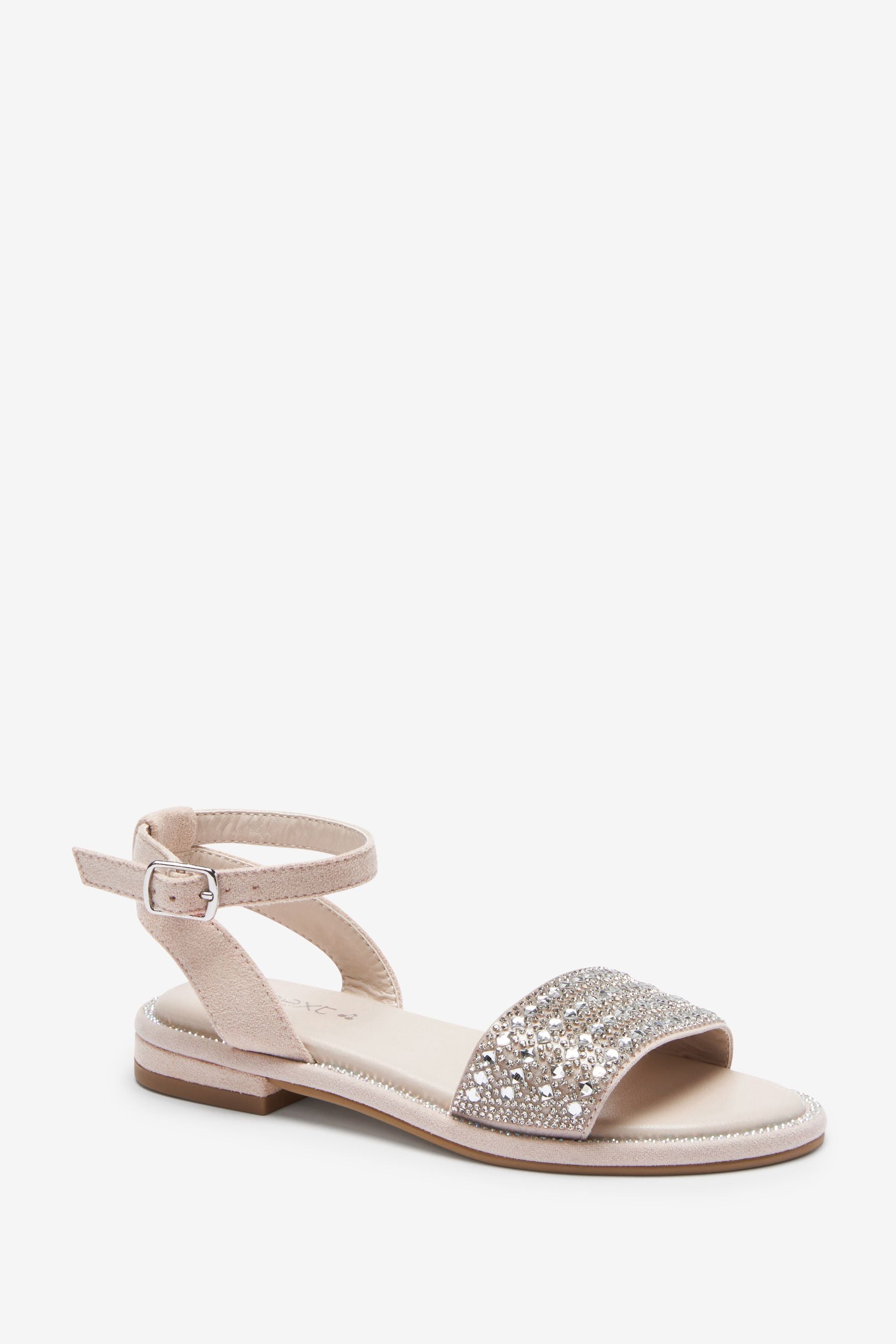 Pink Jewelled Occasion Sandals