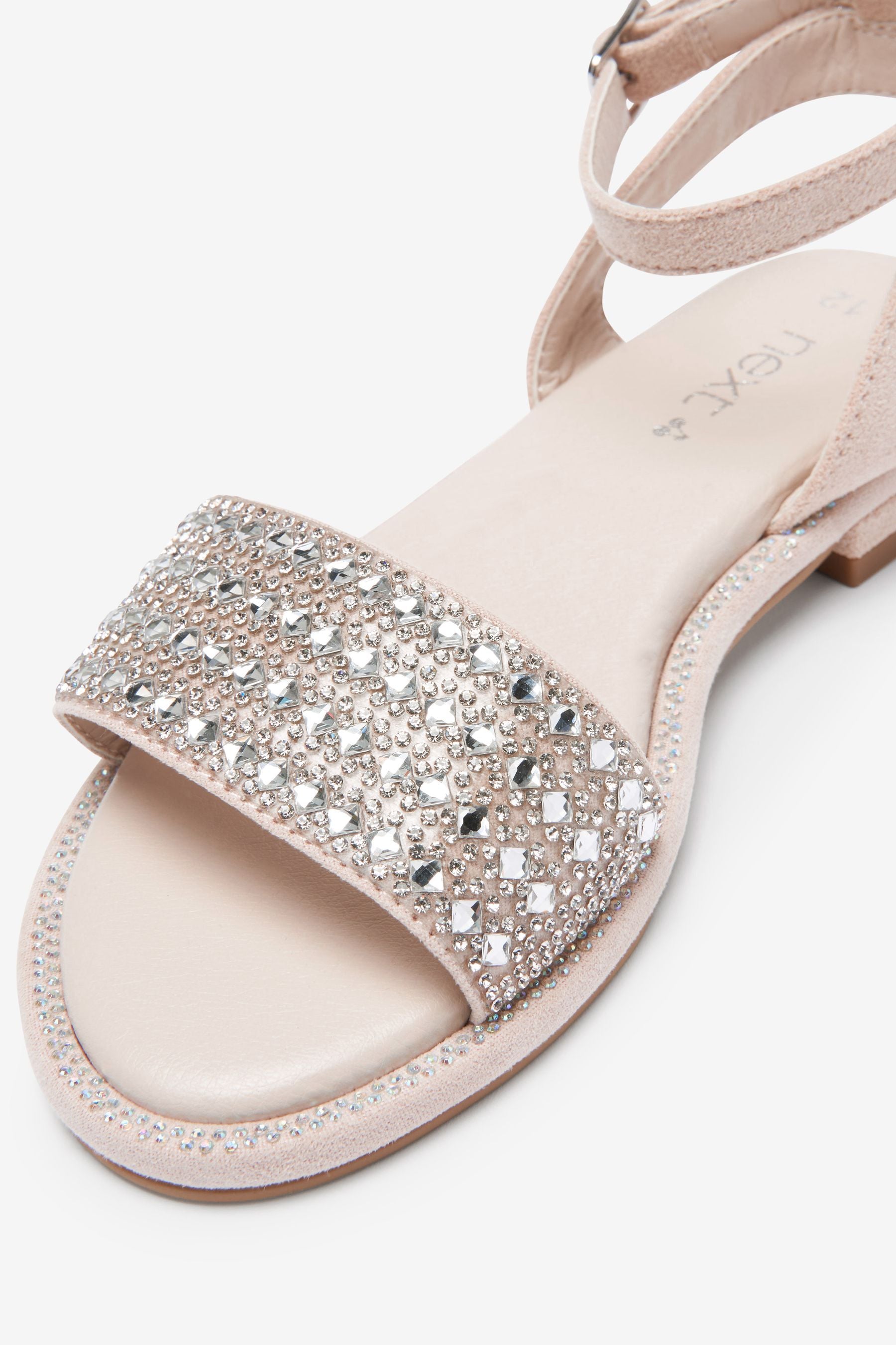 Pink Jewelled Occasion Sandals