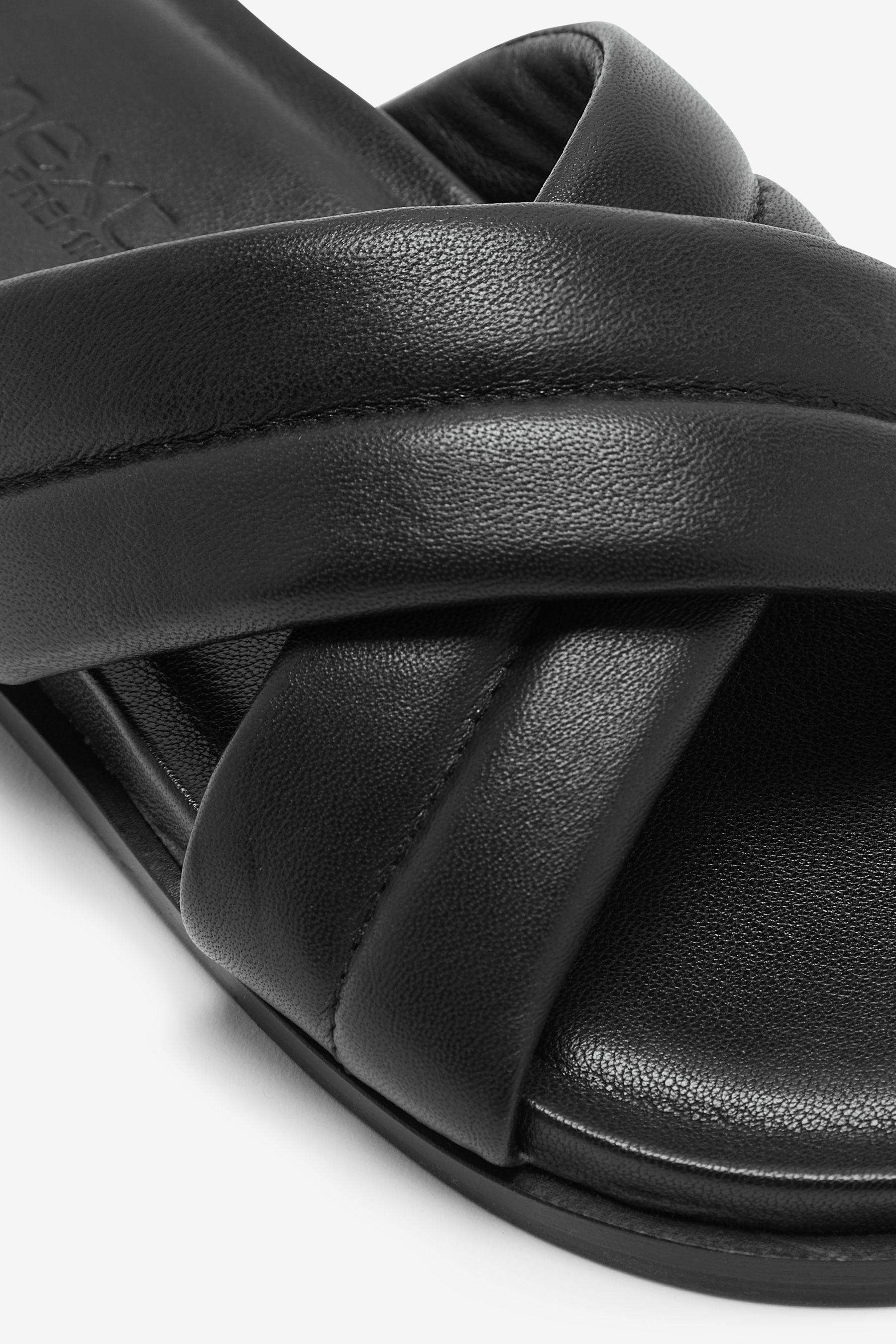 Black Leather Premium Sliders