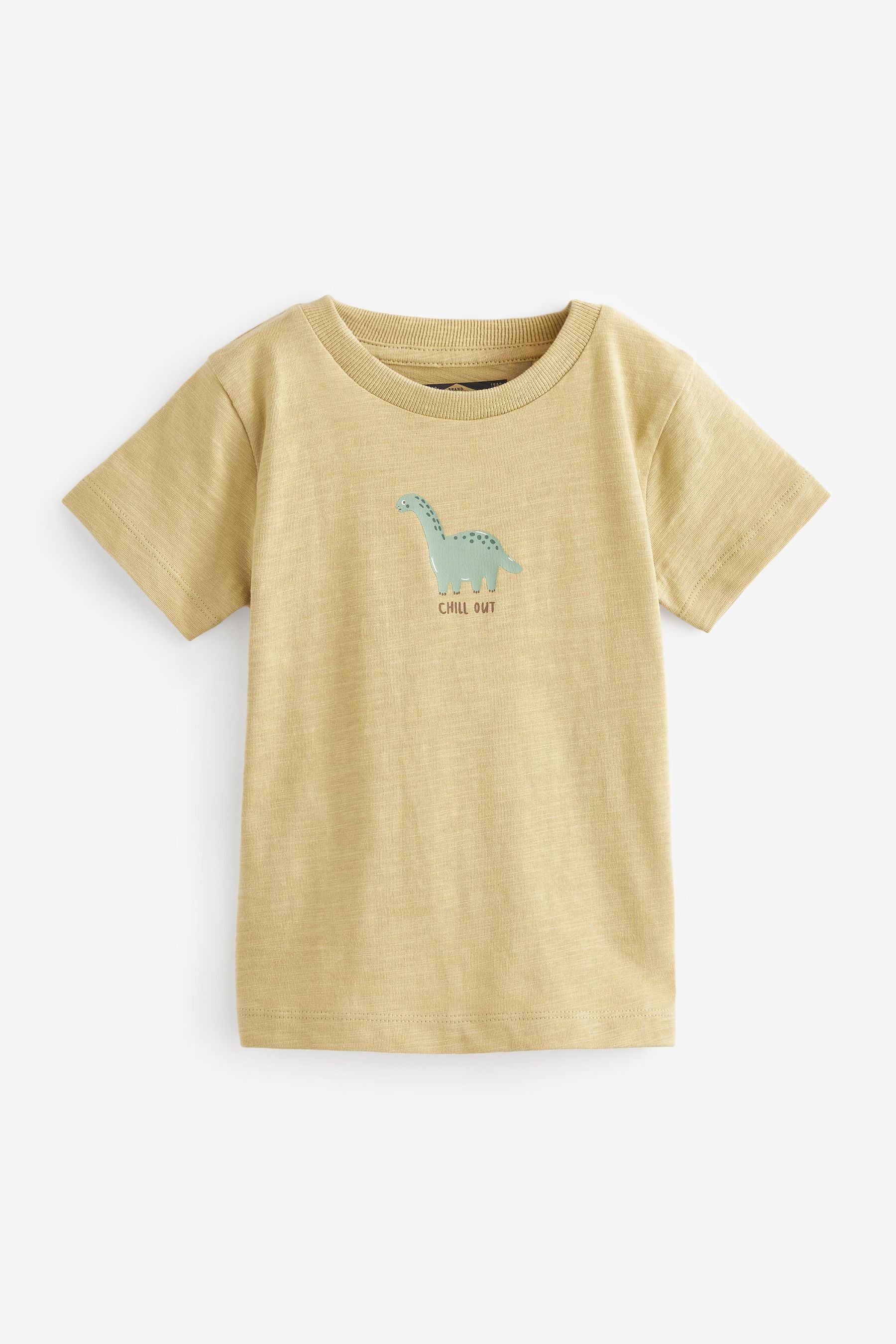 Yellow Mini Dino Short Sleeve Character T-Shirt (3mths-7yrs)