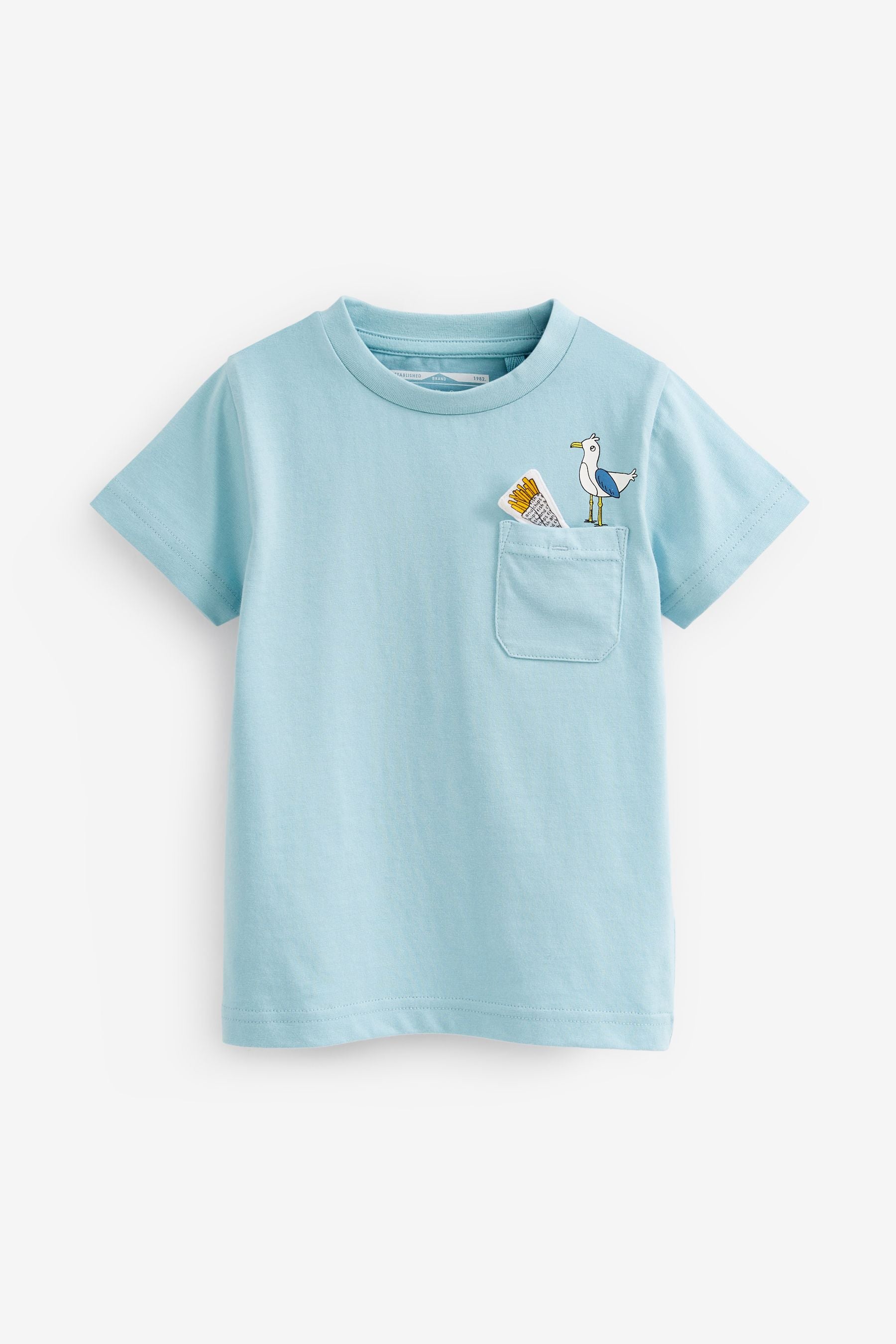 Blue Seagull Pocket T-Shirt (3mths-7yrs)