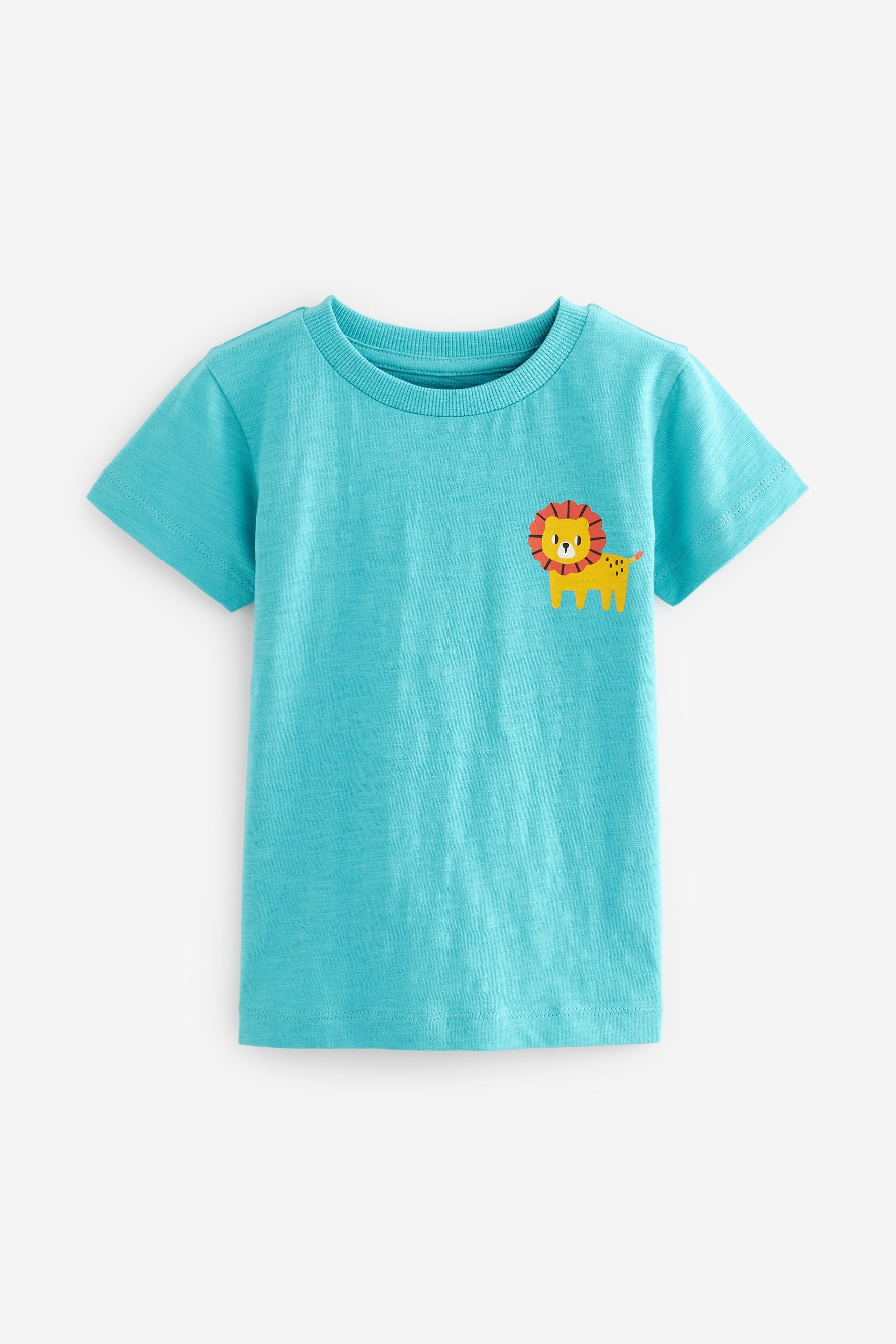 Turquoise Blue Mini Lion Short Sleeve Character T-Shirt (3mths-7yrs)