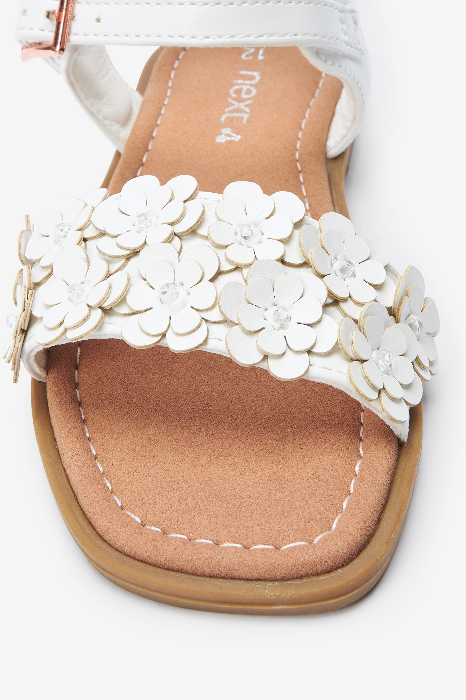 White Floral Sandals