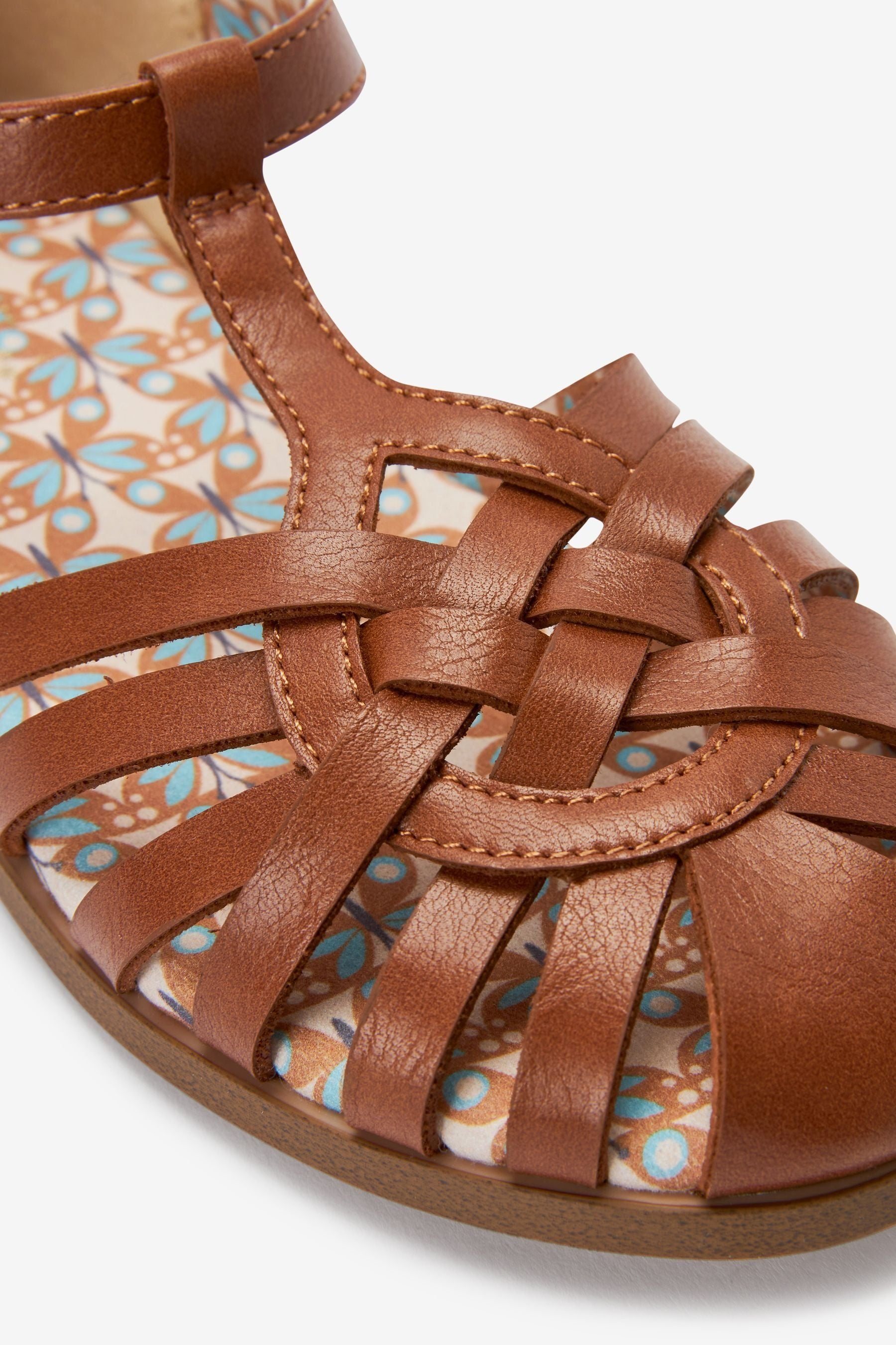 Tan Brown Caged Sandals