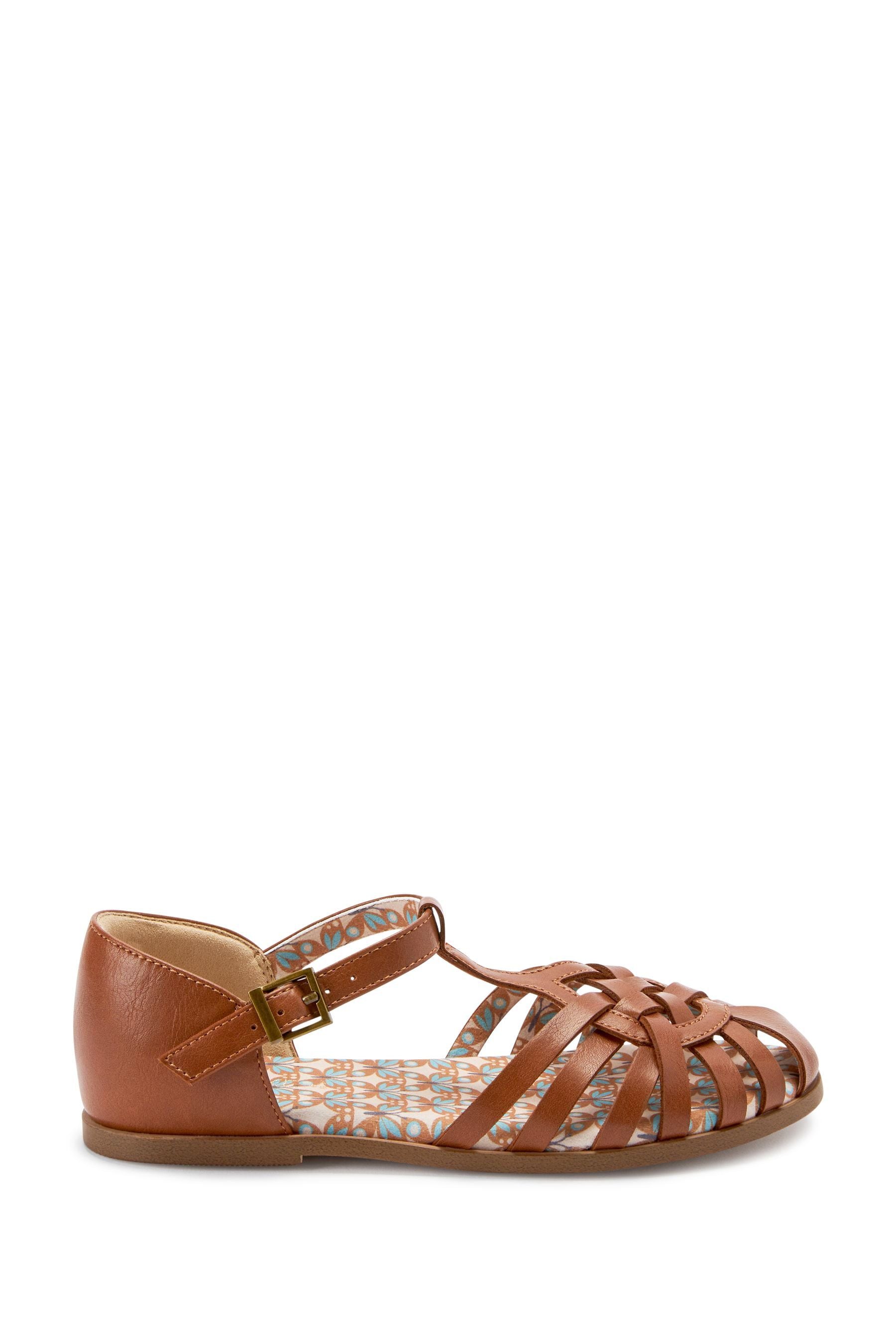 Tan Brown Caged Sandals