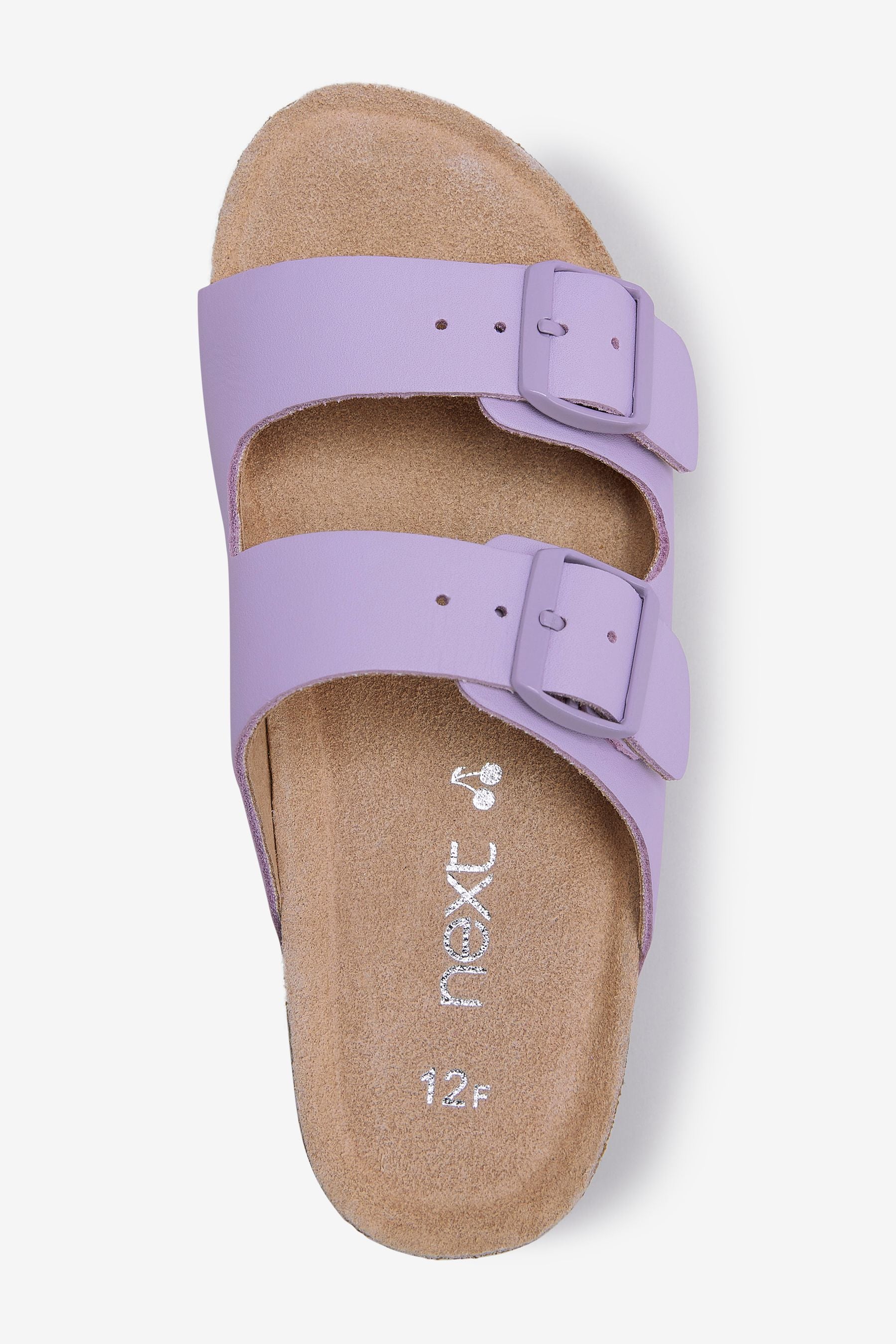 Lilac Purple Leather Standard Fit (F) Double Buckle Corkbed Sandals