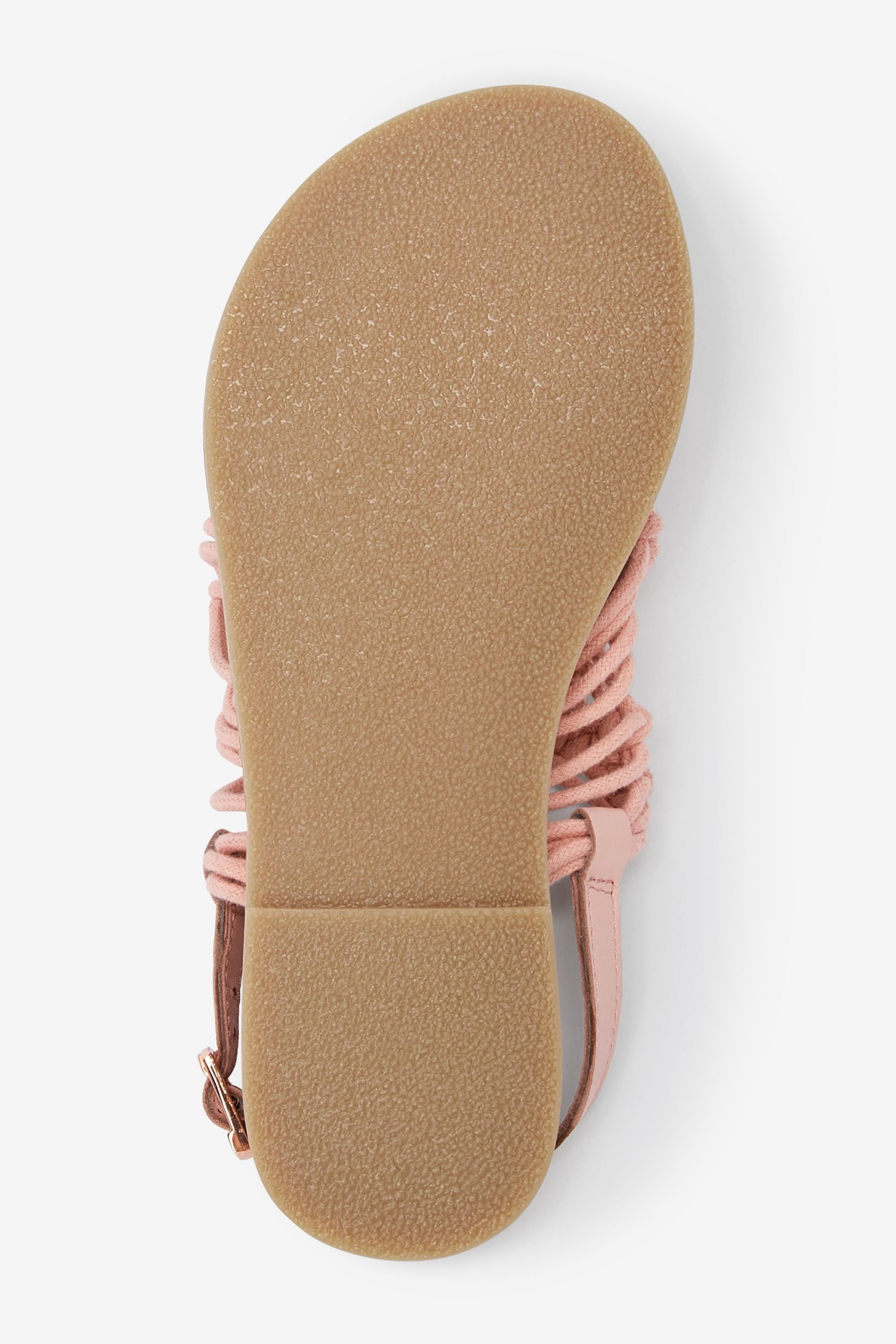 Pink Woven Macrame Leather Sandals