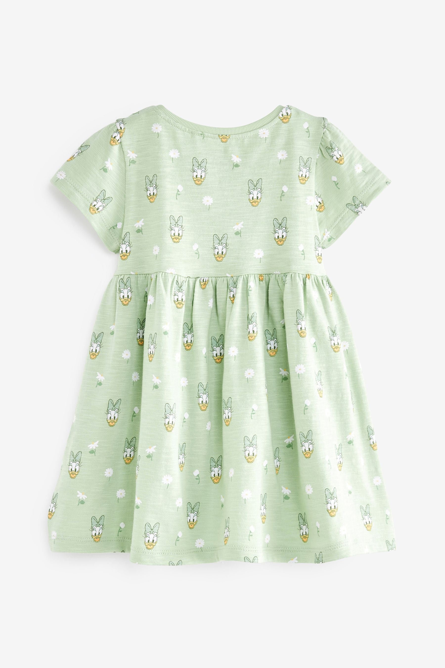 Green Daisy Duck Short Sleeve Jersey Dress (3mths-7yrs)