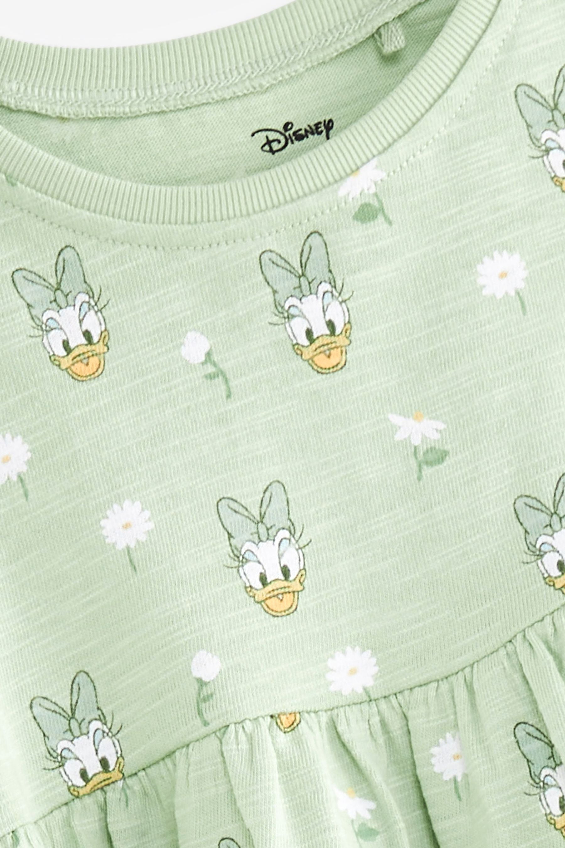 Green Daisy Duck Short Sleeve Jersey Dress (3mths-7yrs)