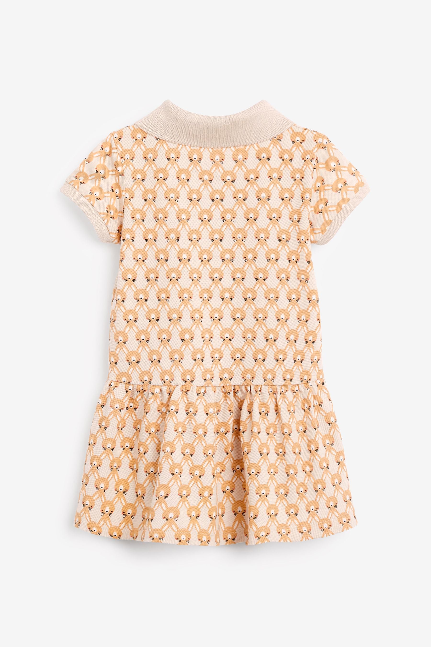 Neutral Bunny Pique Polo Dress (3mths-7yrs)