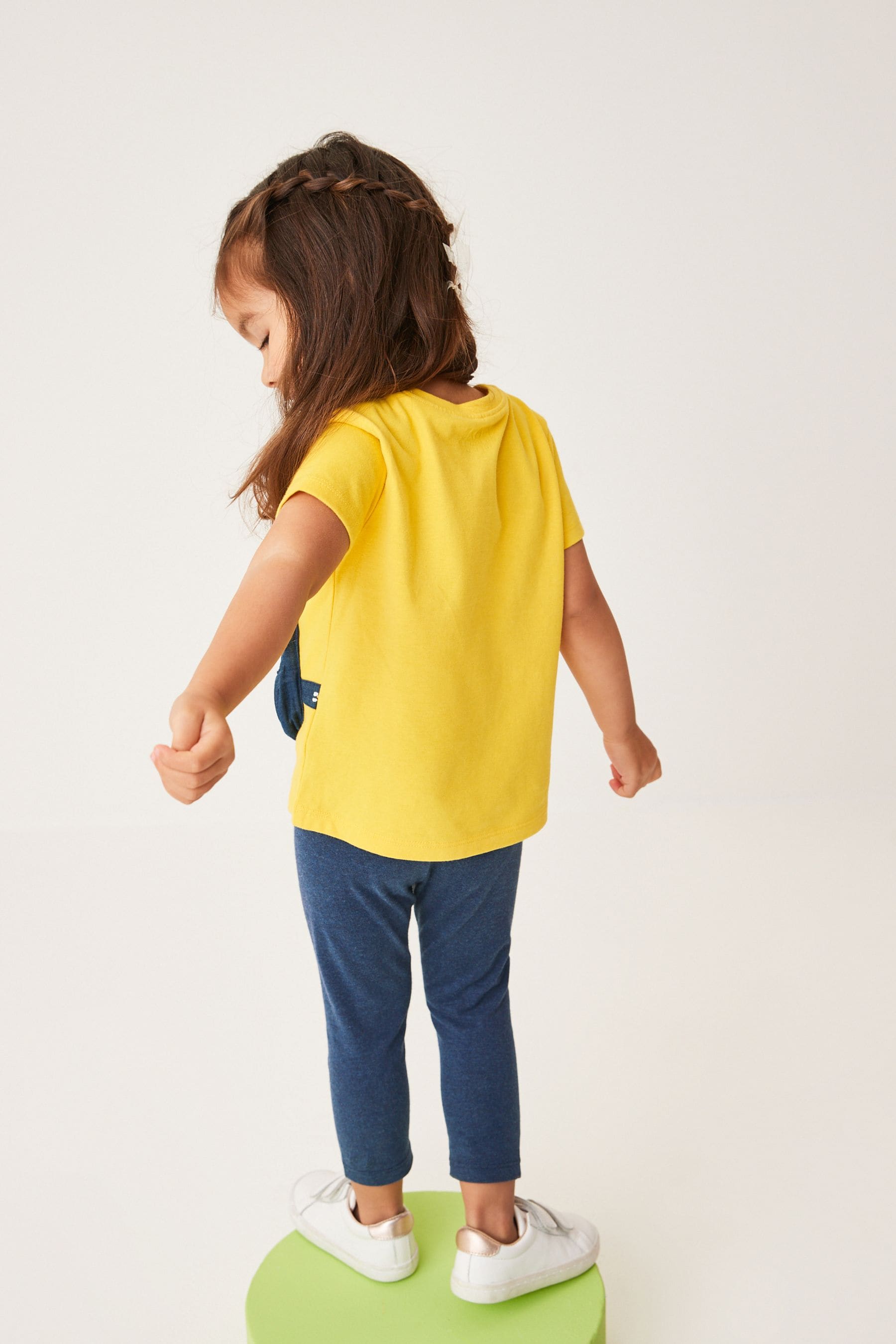 Denim Dark Blue Daisy Embroidered Leggings (3mths-7yrs)