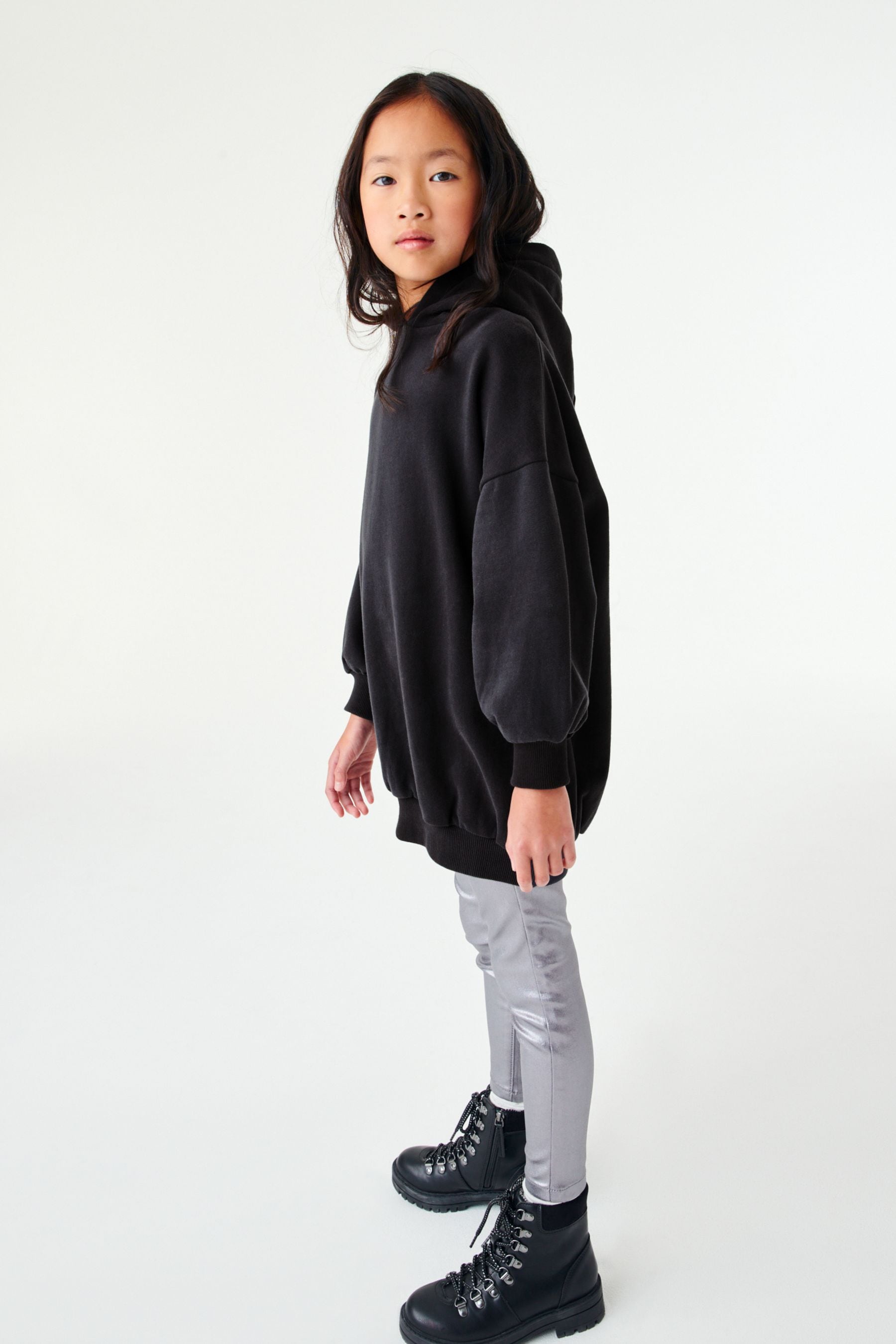 Black Longline Hoodie (3-16yrs)