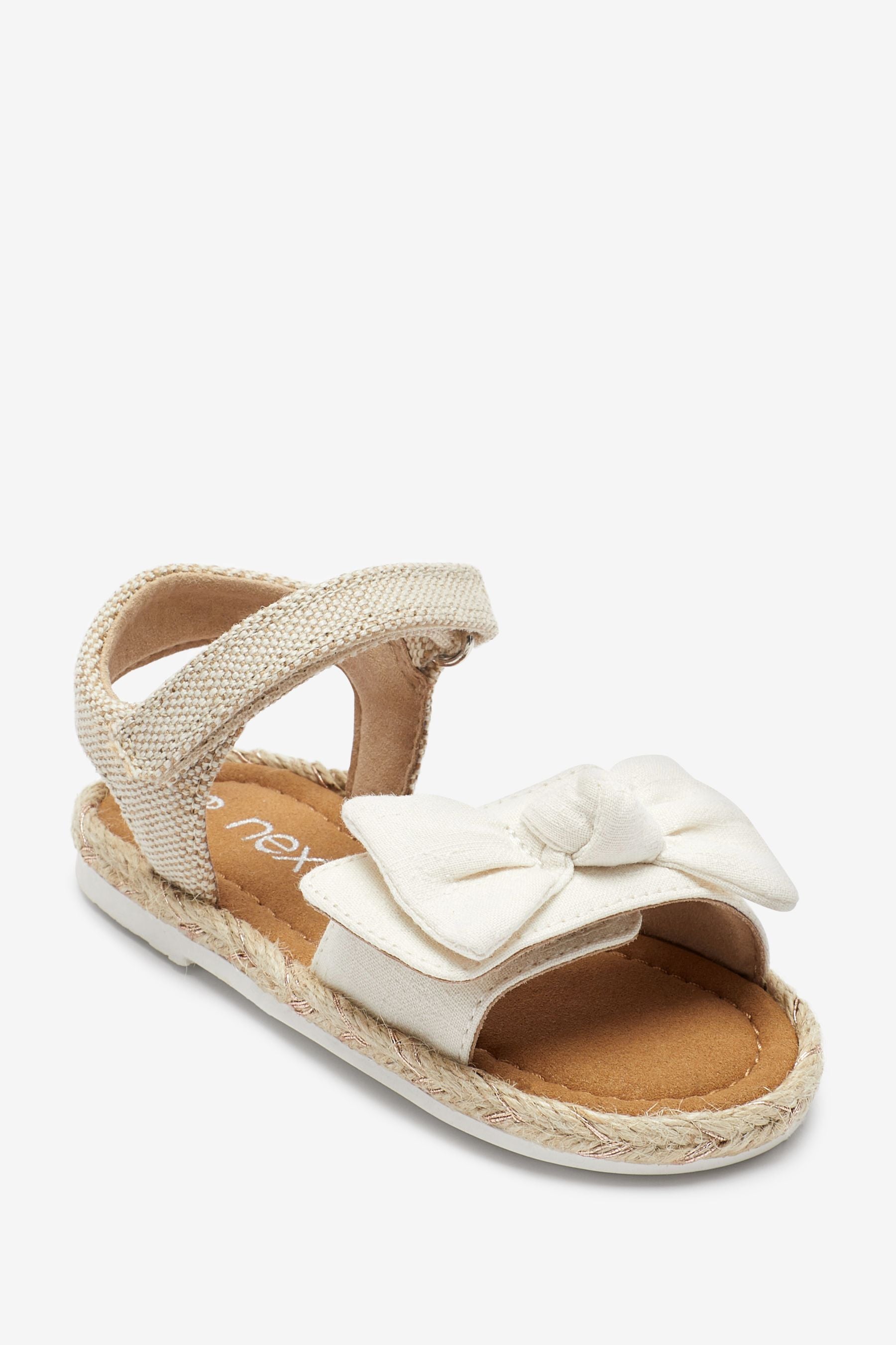 White Bow Espadrille Sandals