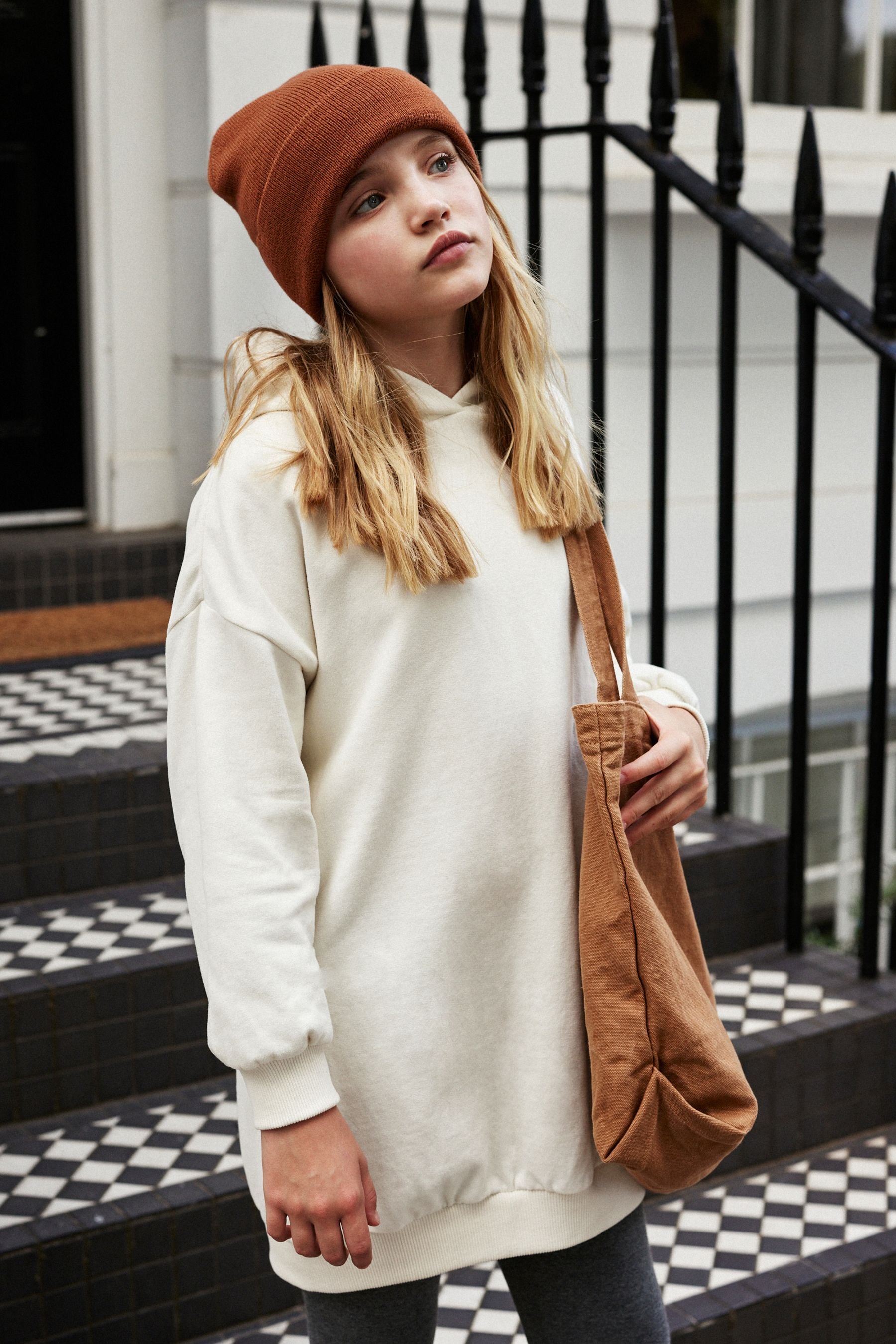 Ecru Cream Longline Hoodie (3-16yrs)