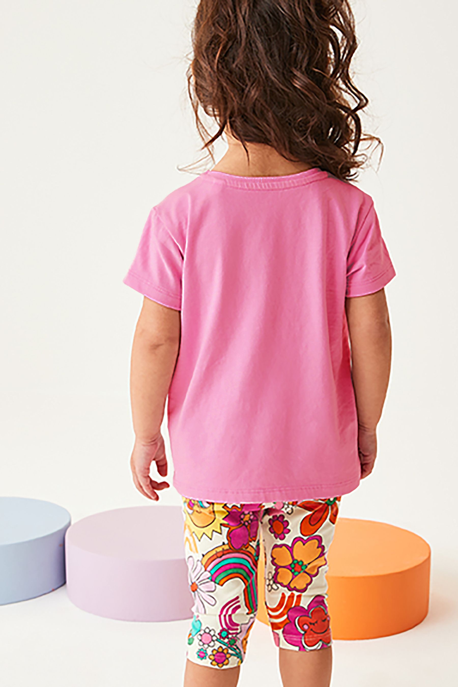 Pink Sunshine Short Sleeve Top And Cropped Leggings Set (3mths-7yrs)