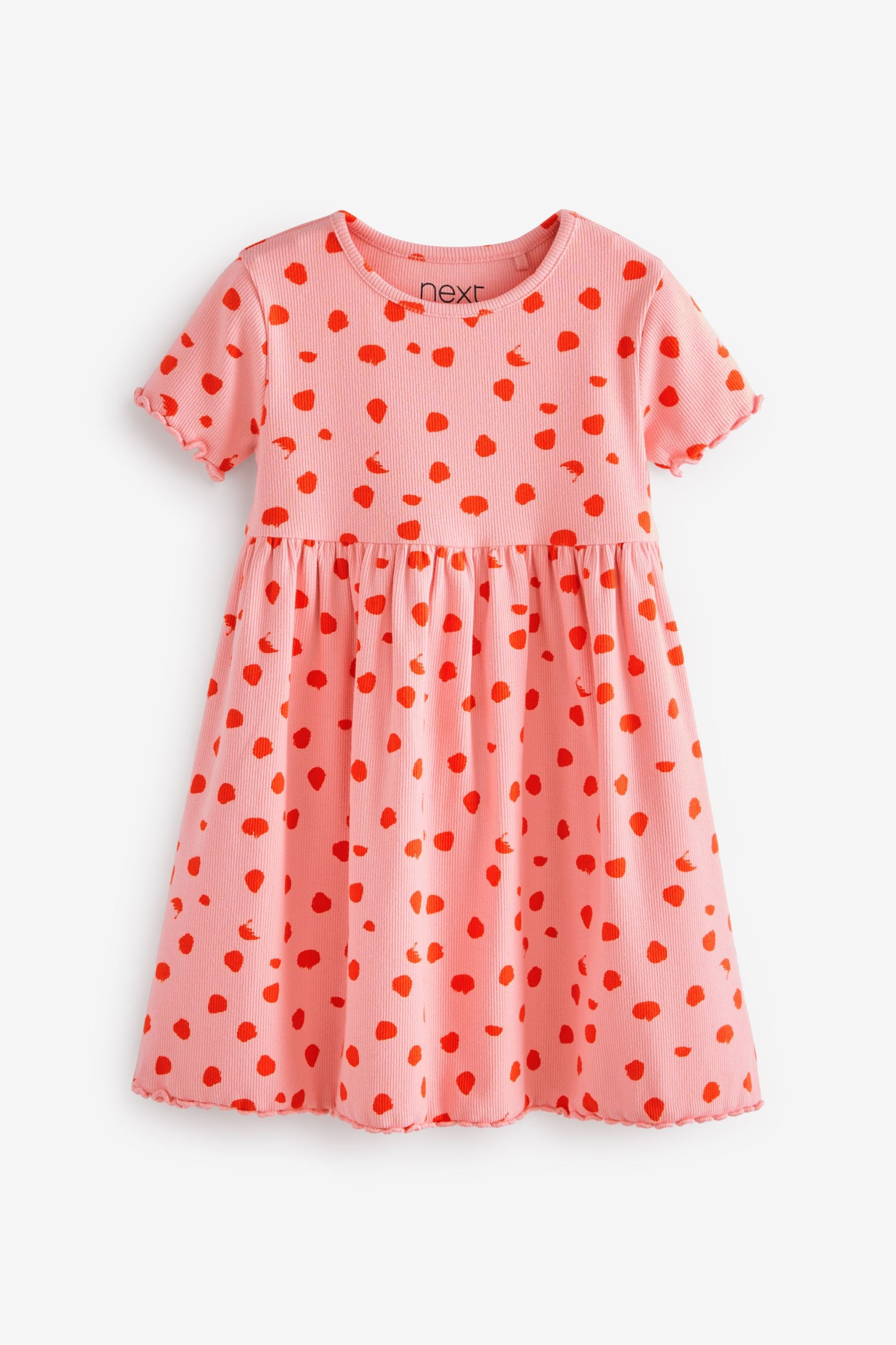 Pink Turquoise 2 Pack Rib Jersey Dresses (3mths-7yrs)