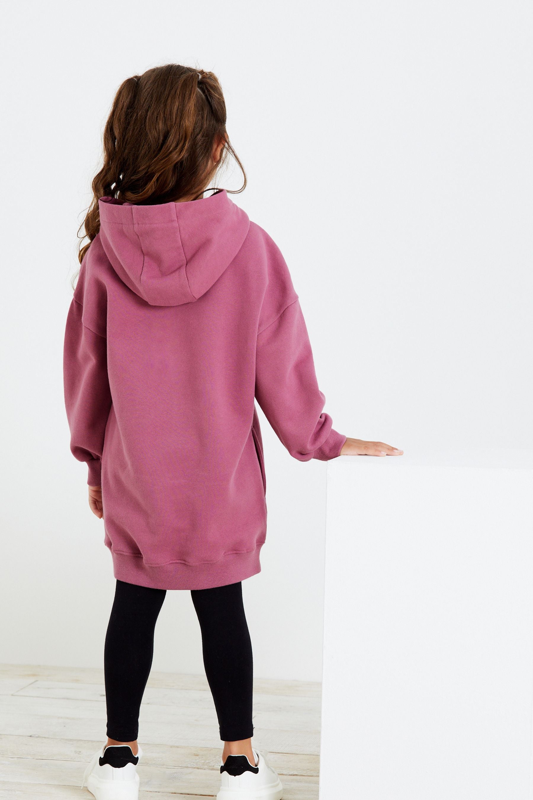 Berry Red Glitter Animal Longline Hoodie (3-16yrs)