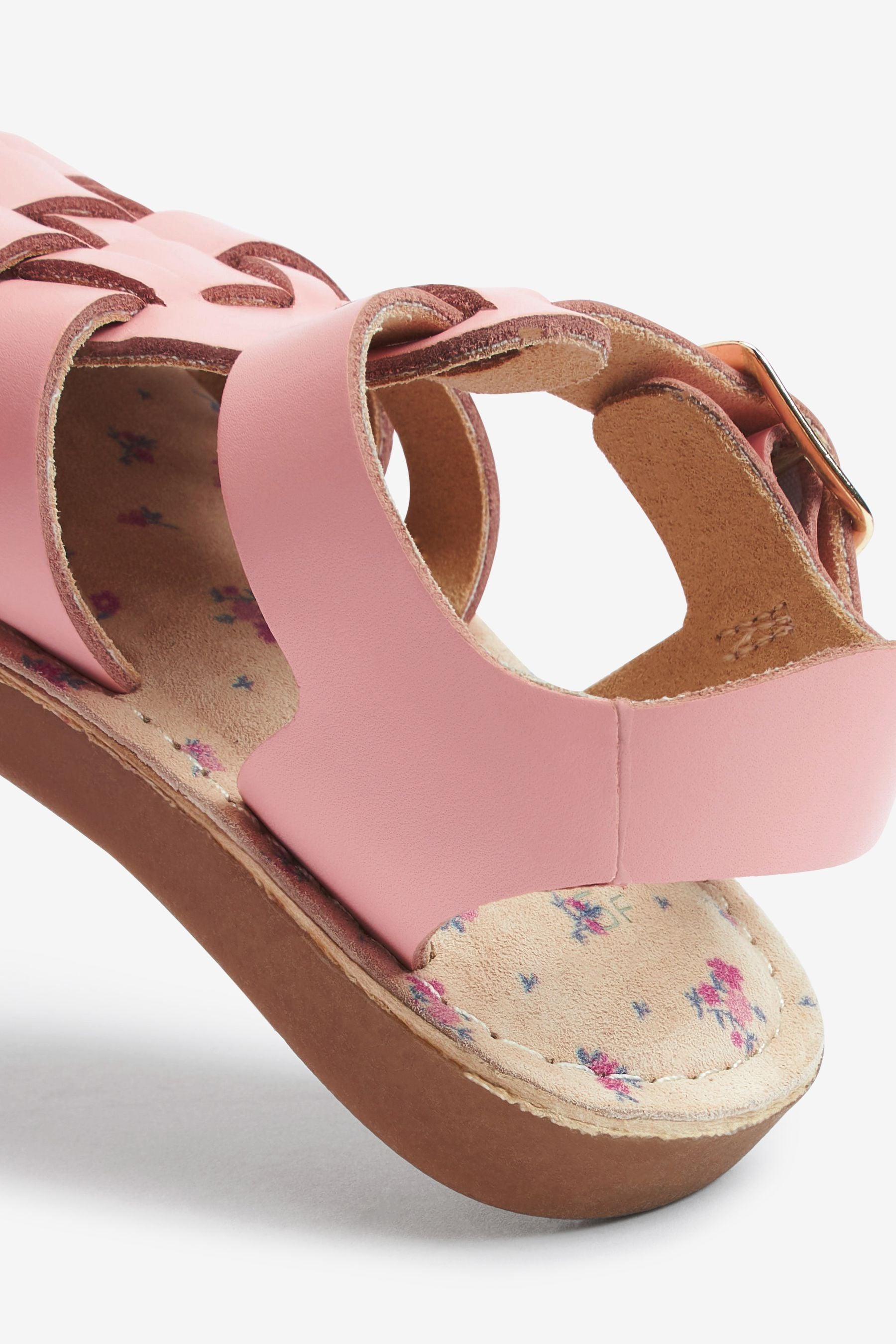 Pink Leather Little Luxe Fisherman Sandals