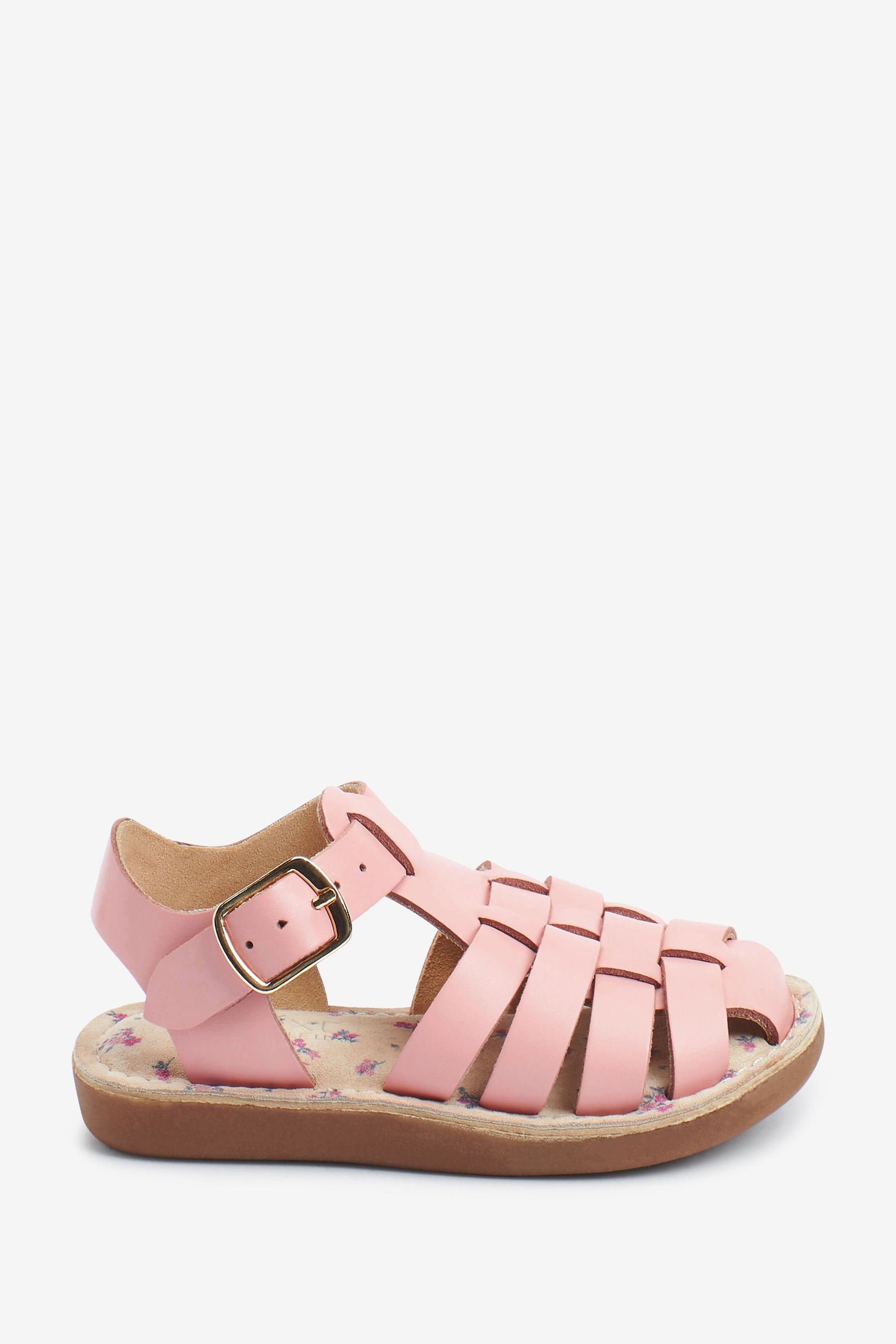 Pink Leather Little Luxe Fisherman Sandals