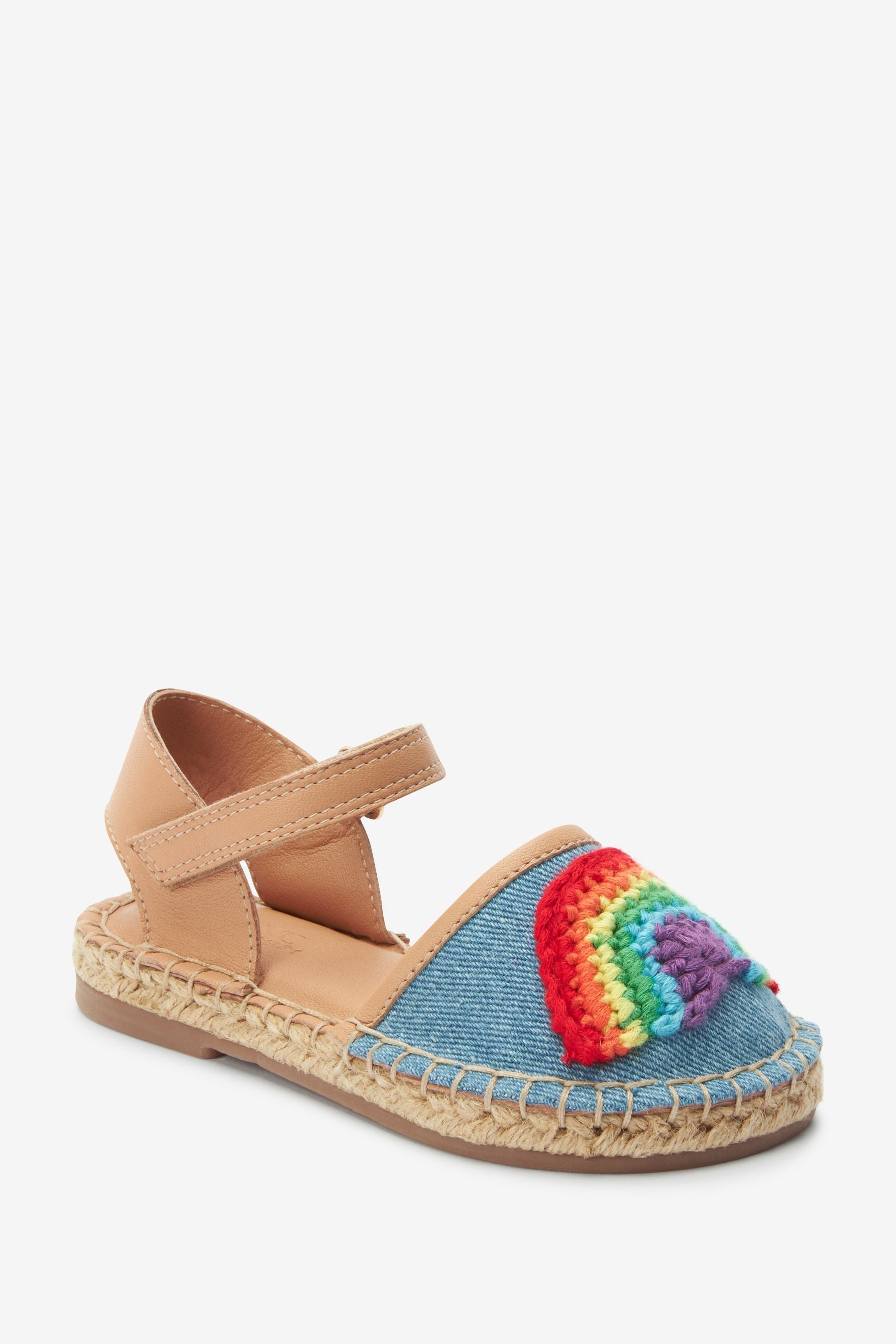 Denim Blue Rainbow Espadrille Sandals