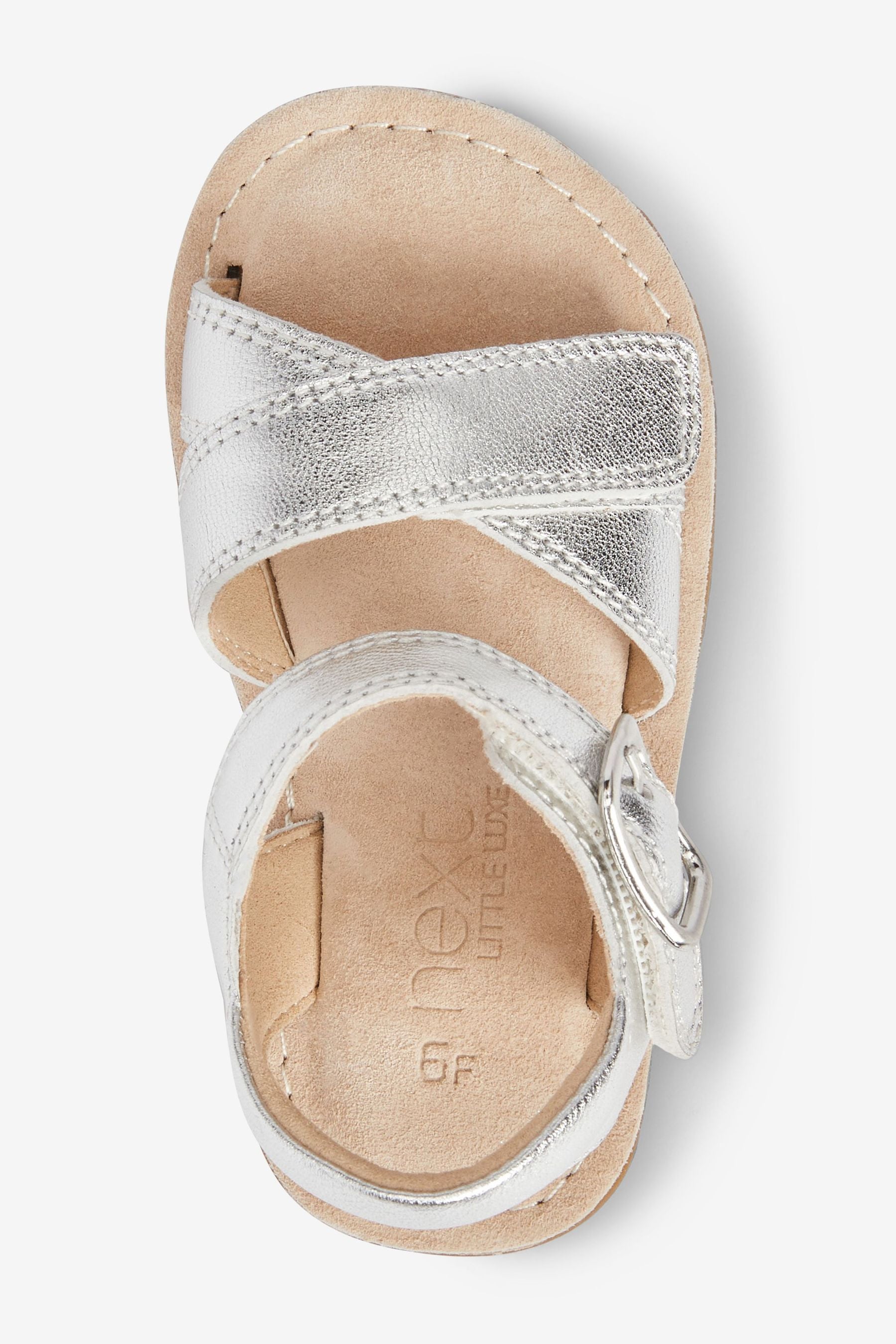 Silver Leather Little Luxe Sandals