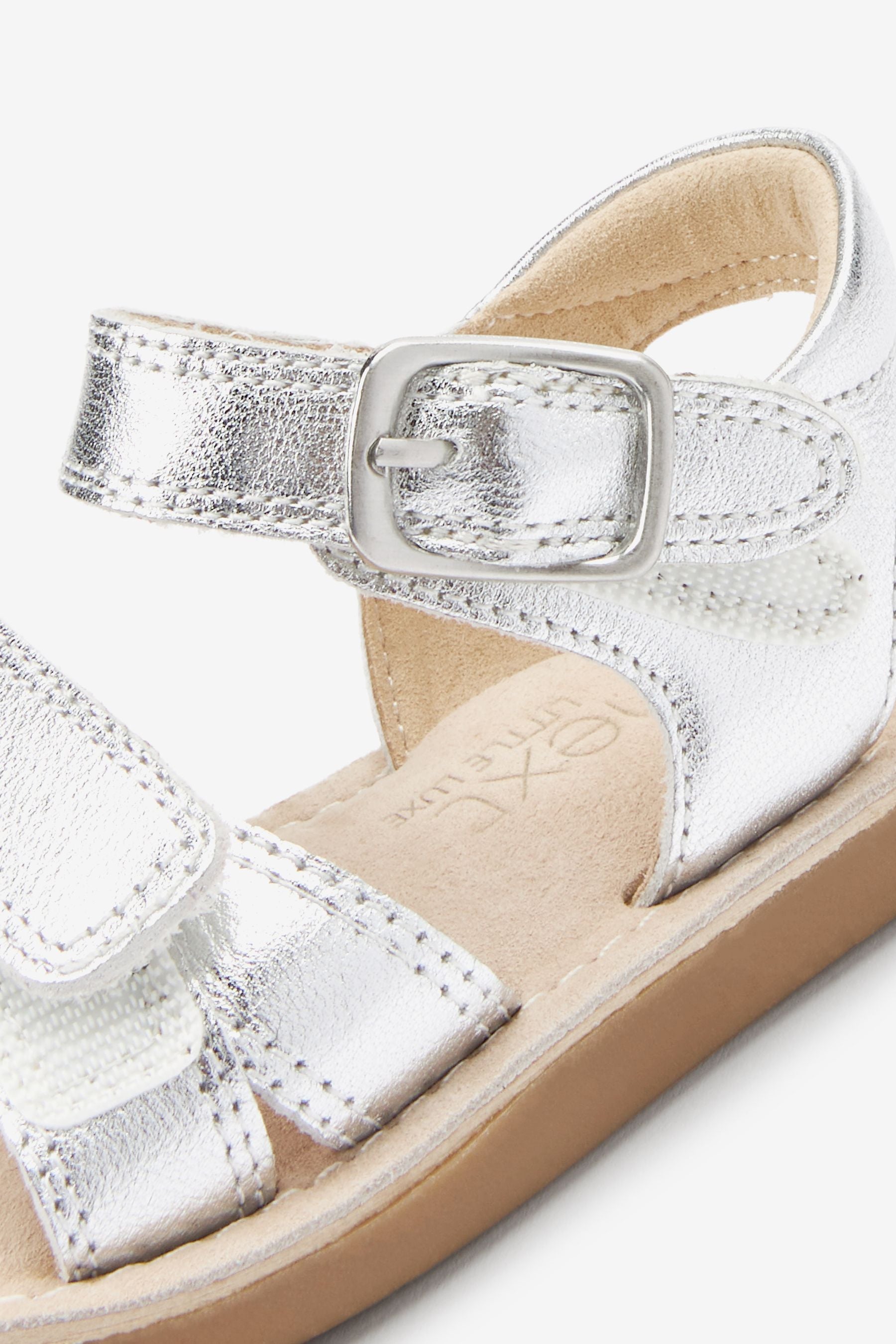 Silver Leather Little Luxe Sandals