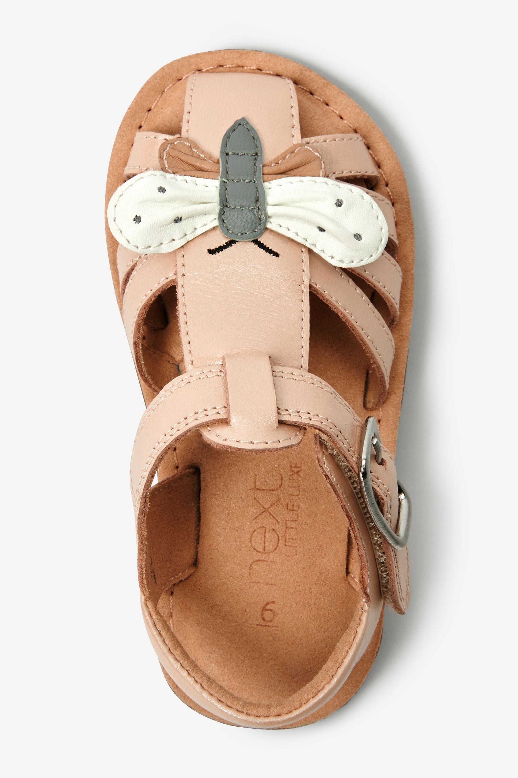 Pink Butterfly Leather Little Luxe Fisherman Sandals