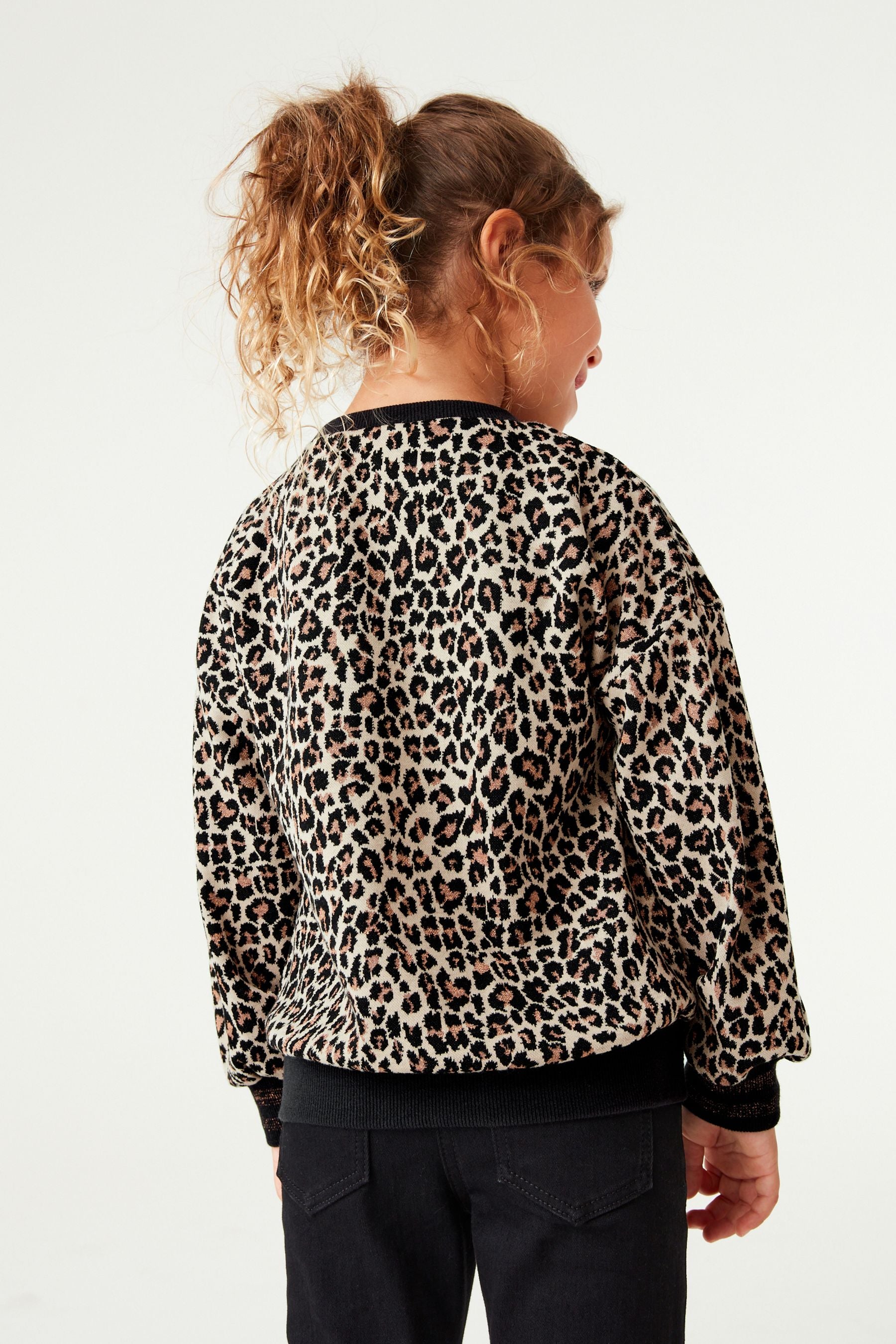 Animal Jacquard Crew Sweatshirt Top (3-16yrs)