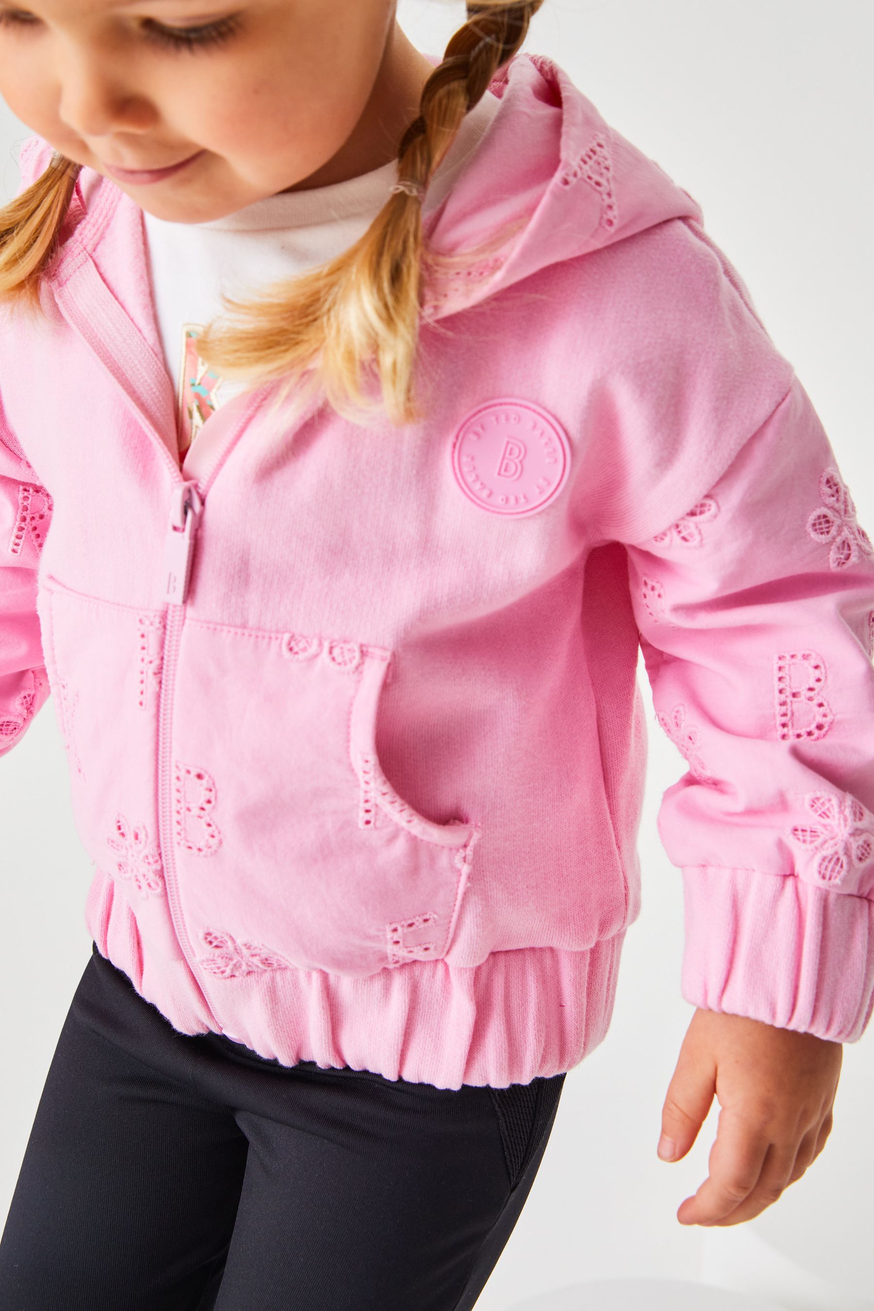 Baker by Ted Baker Pink Broderie Hoodie