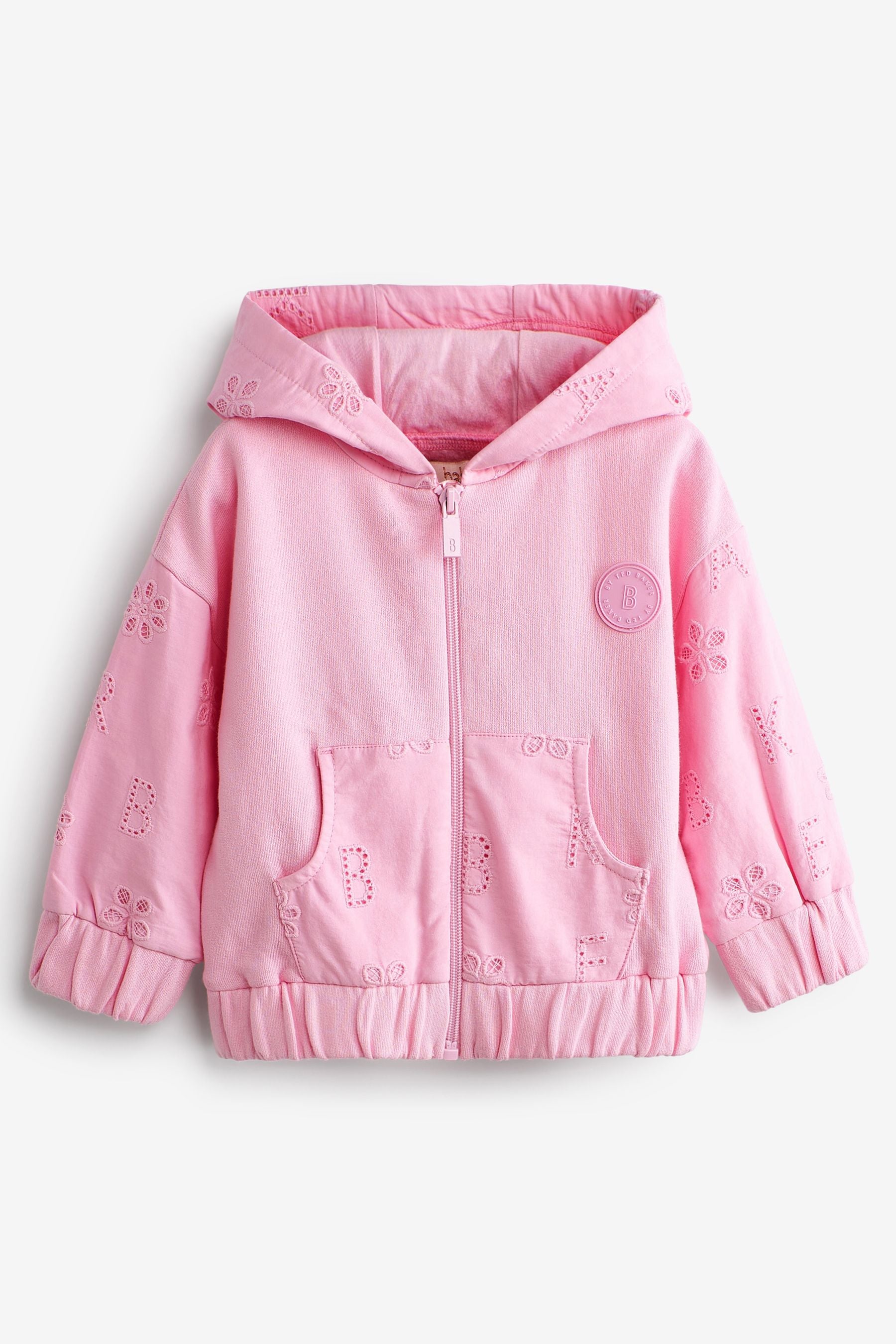 Baker by Ted Baker Pink Broderie Hoodie