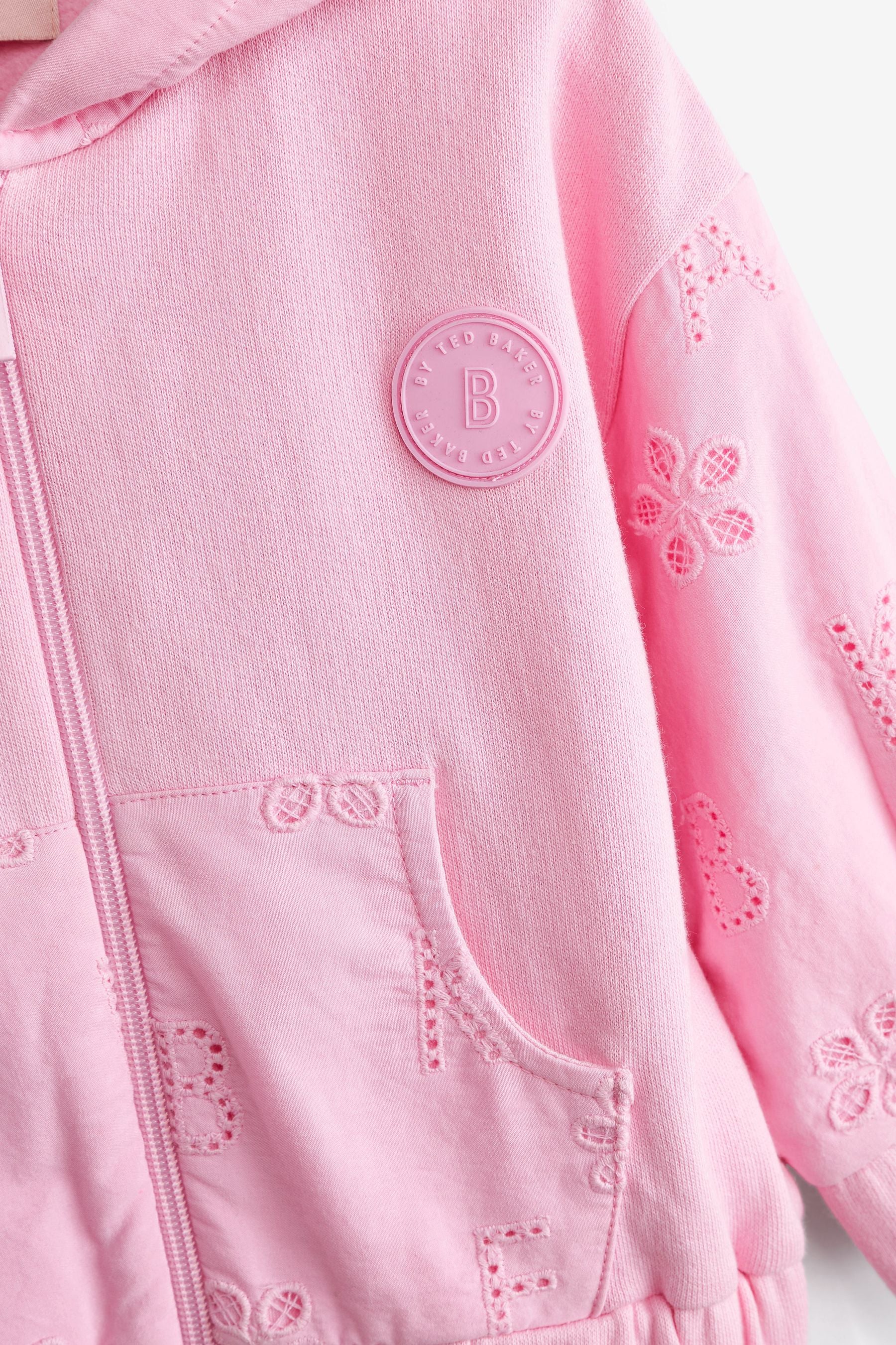 Baker by Ted Baker Pink Broderie Hoodie