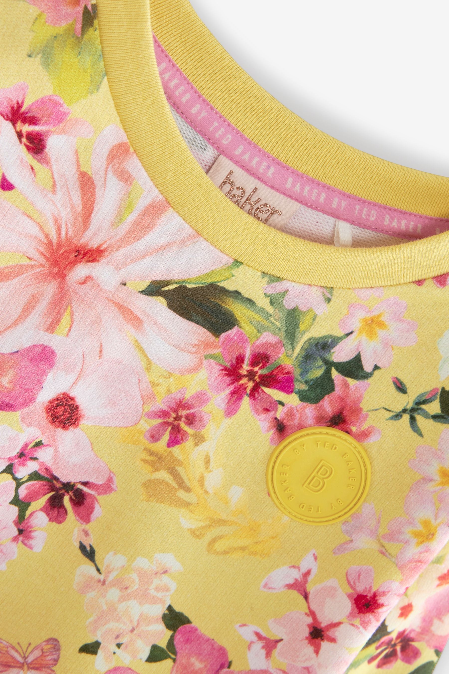 Yellow Baker by Ted Baker Floral Sweatshirt and Shorts Set