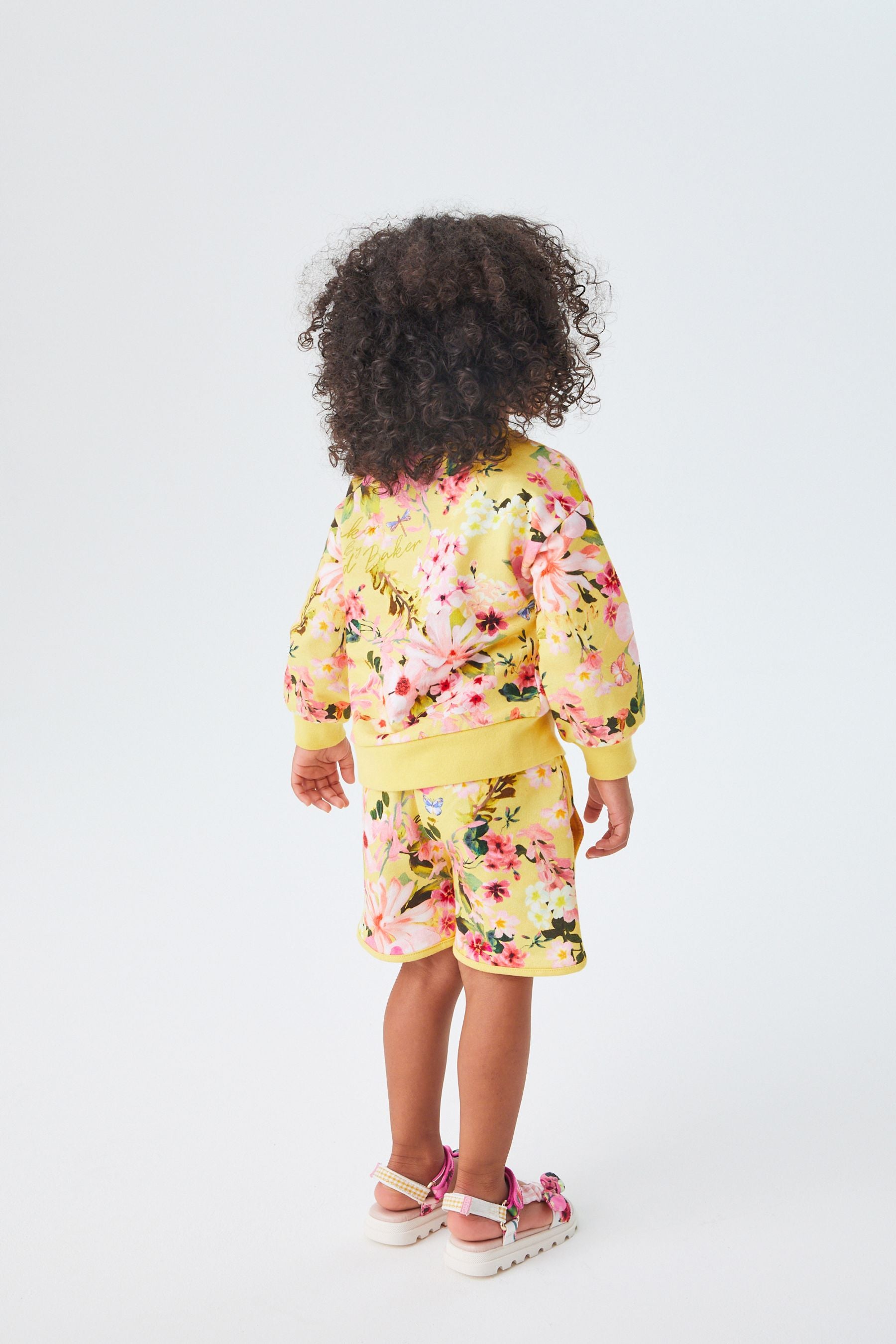 Yellow Baker by Ted Baker Floral Sweatshirt and Shorts Set