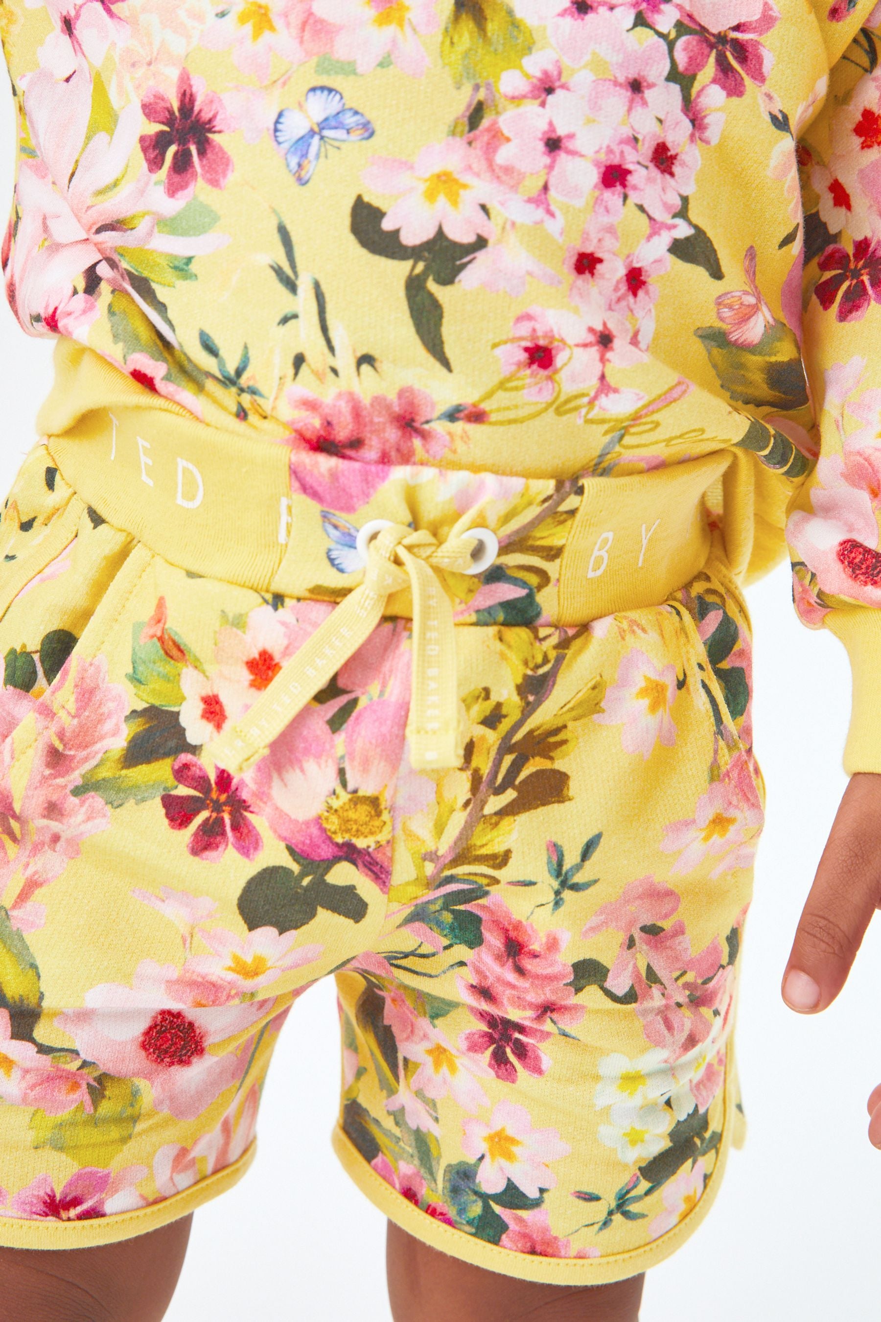 Yellow Baker by Ted Baker Floral Sweatshirt and Shorts Set