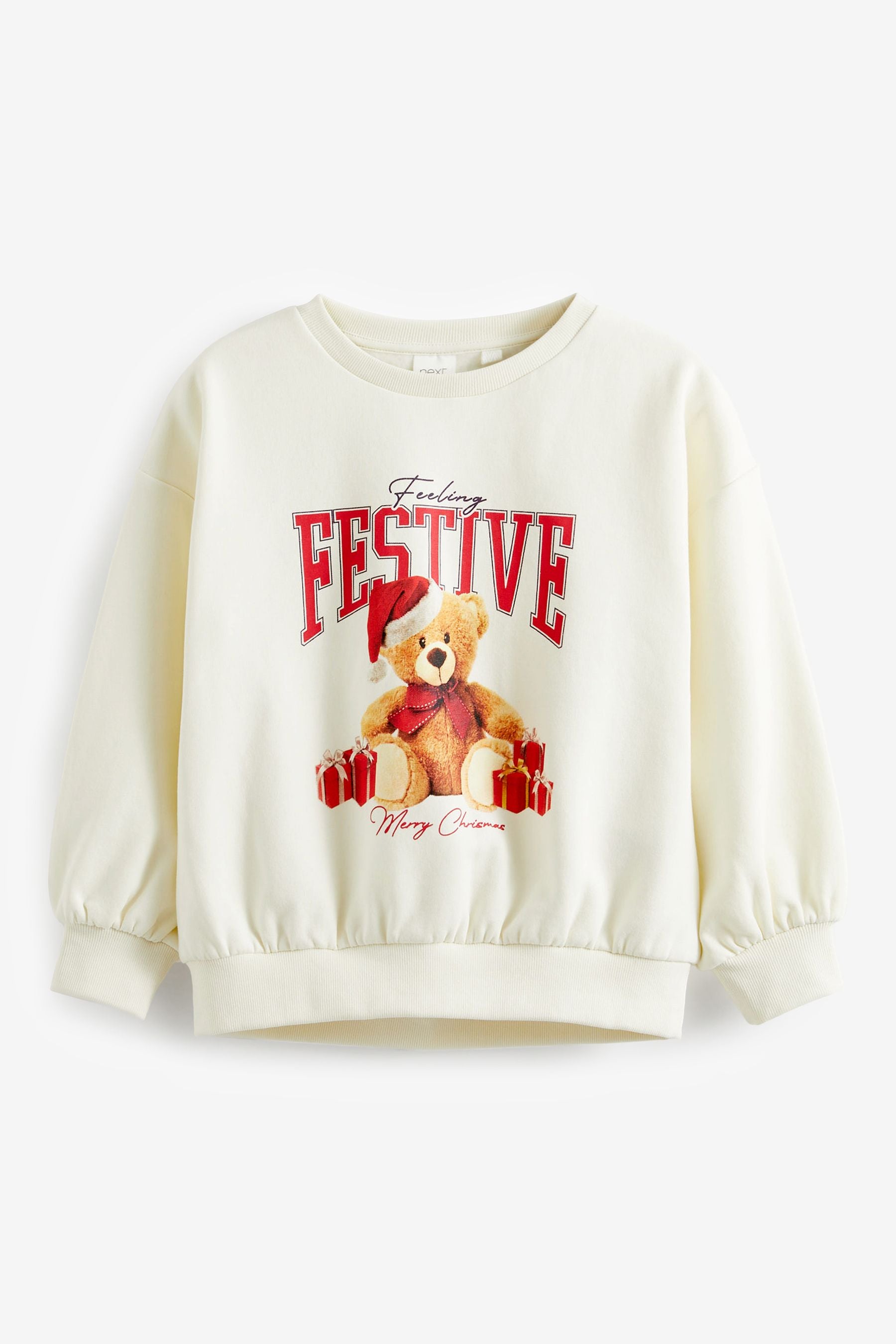 White Teddy Bear Christmas Crew Jumper (3-16yrs)