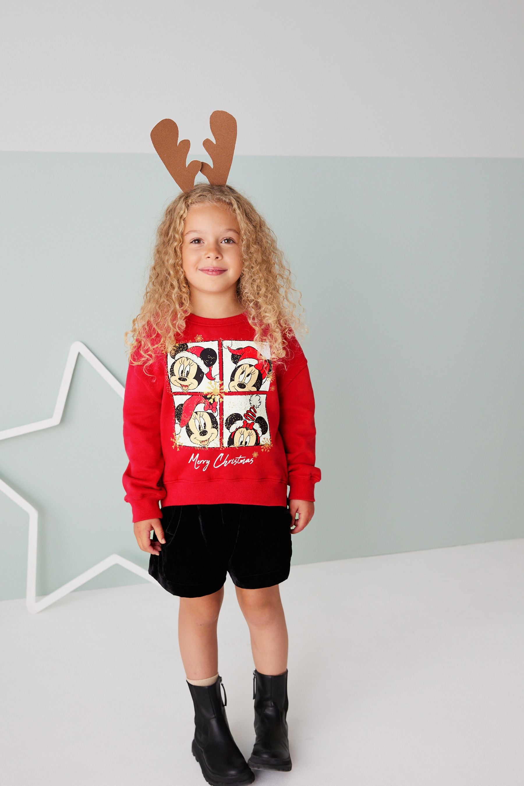 License Minnie Mouse Red Christmas Crew Jumper (3-16yrs)