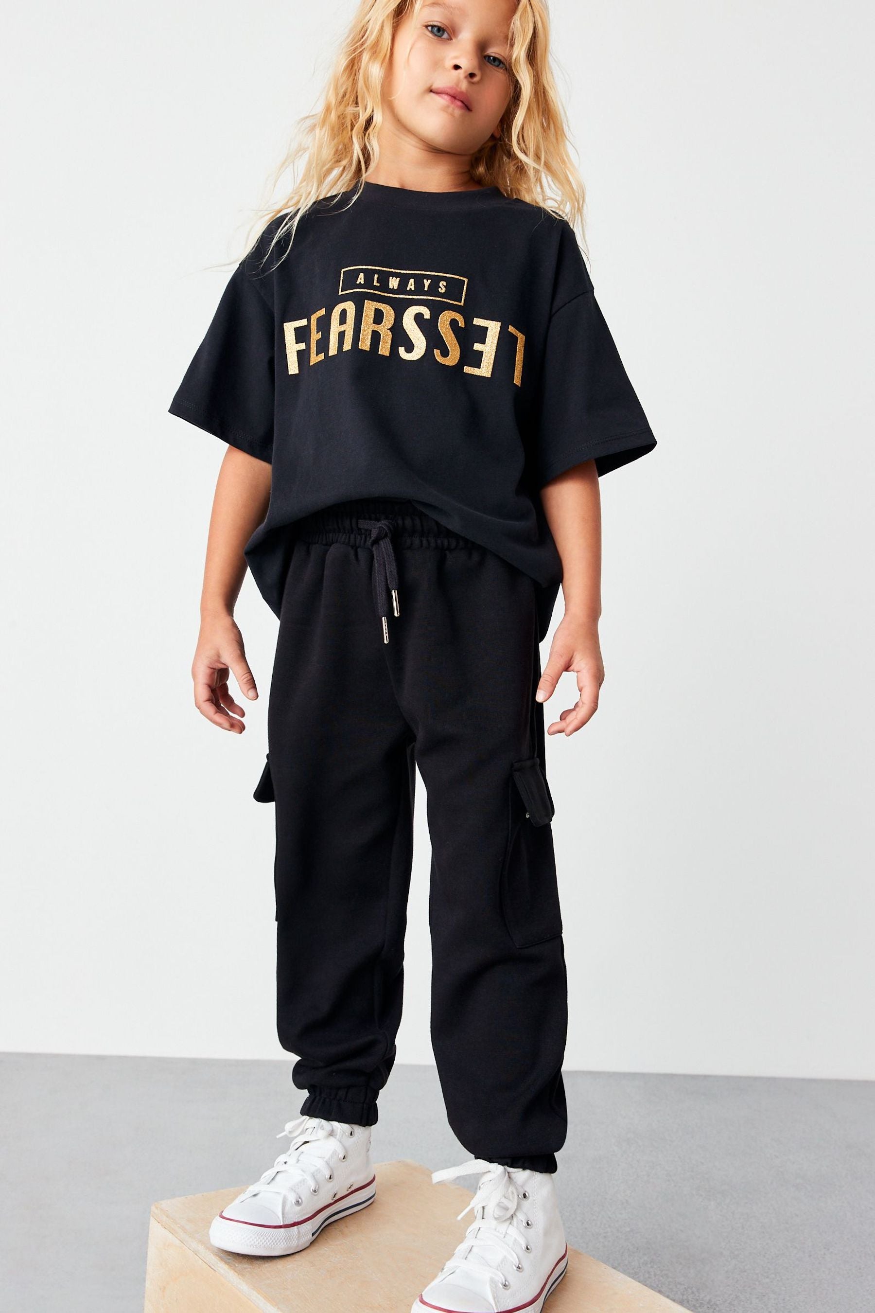 Black Cargo Utility Joggers (3-16yrs)